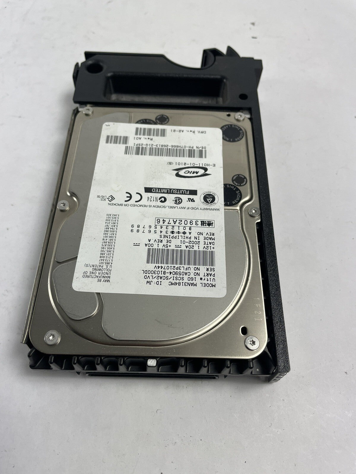 FUJITSU MAN3184MC 18.4Gb 10000Rpm 8Mb Buffer 80Pin Ultra160 Scsi 3.5" HDD server