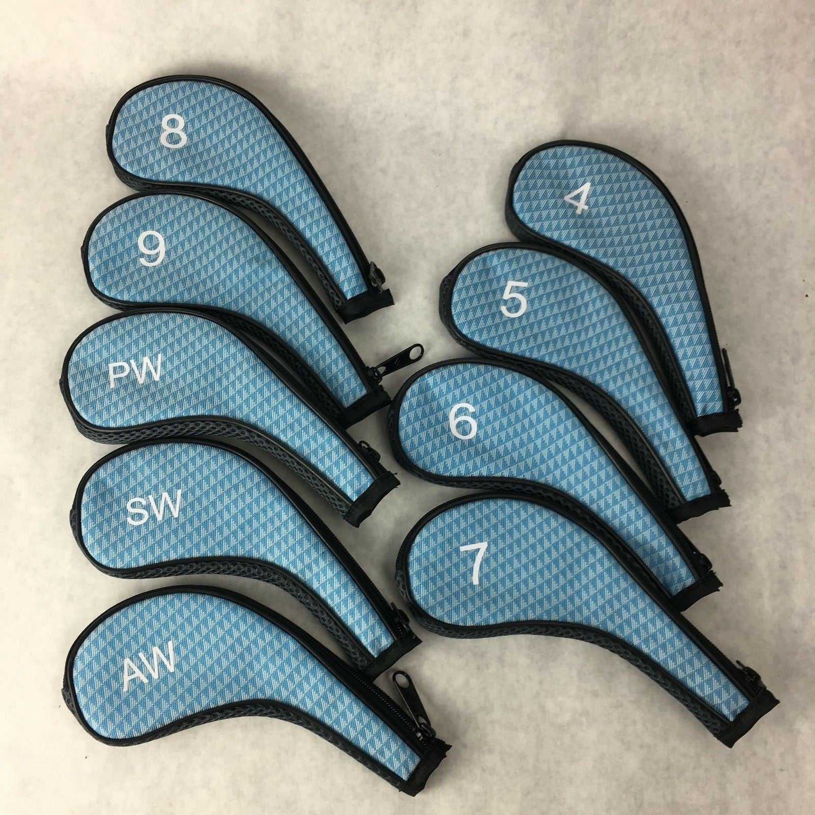 Designer 9pcs Golf Club Head Cover Wedge Iron Sleeve Protector Case High Quality