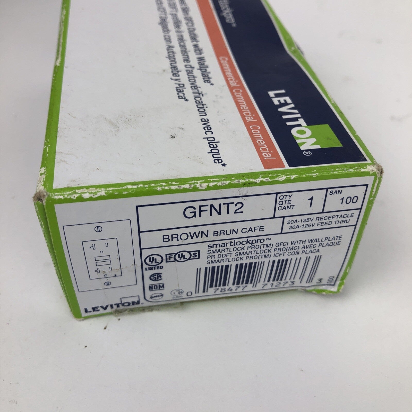 Leviton GFNT2 Self-Test SmartlockPro Slim GFCI Non-Tamper-Resistant Receptacl...