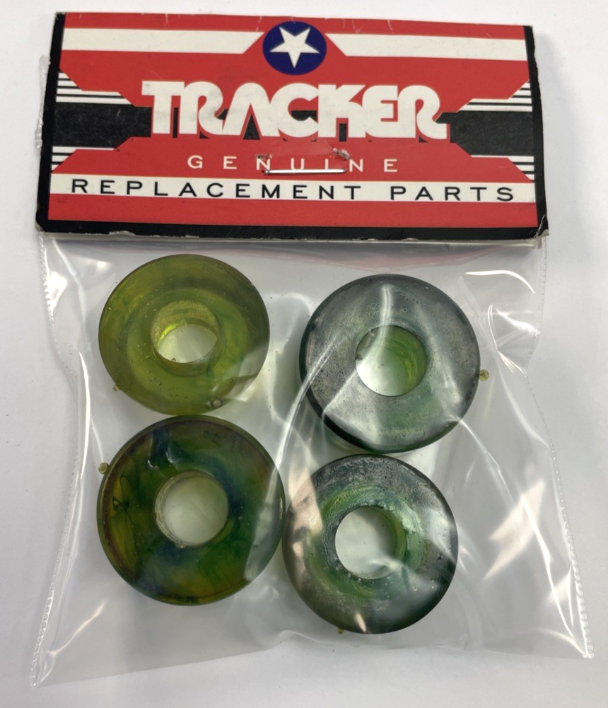 Vintage Skateboard Parts OEM Tracker Trucks Bushing Hard Green Swirl 95a * USA *