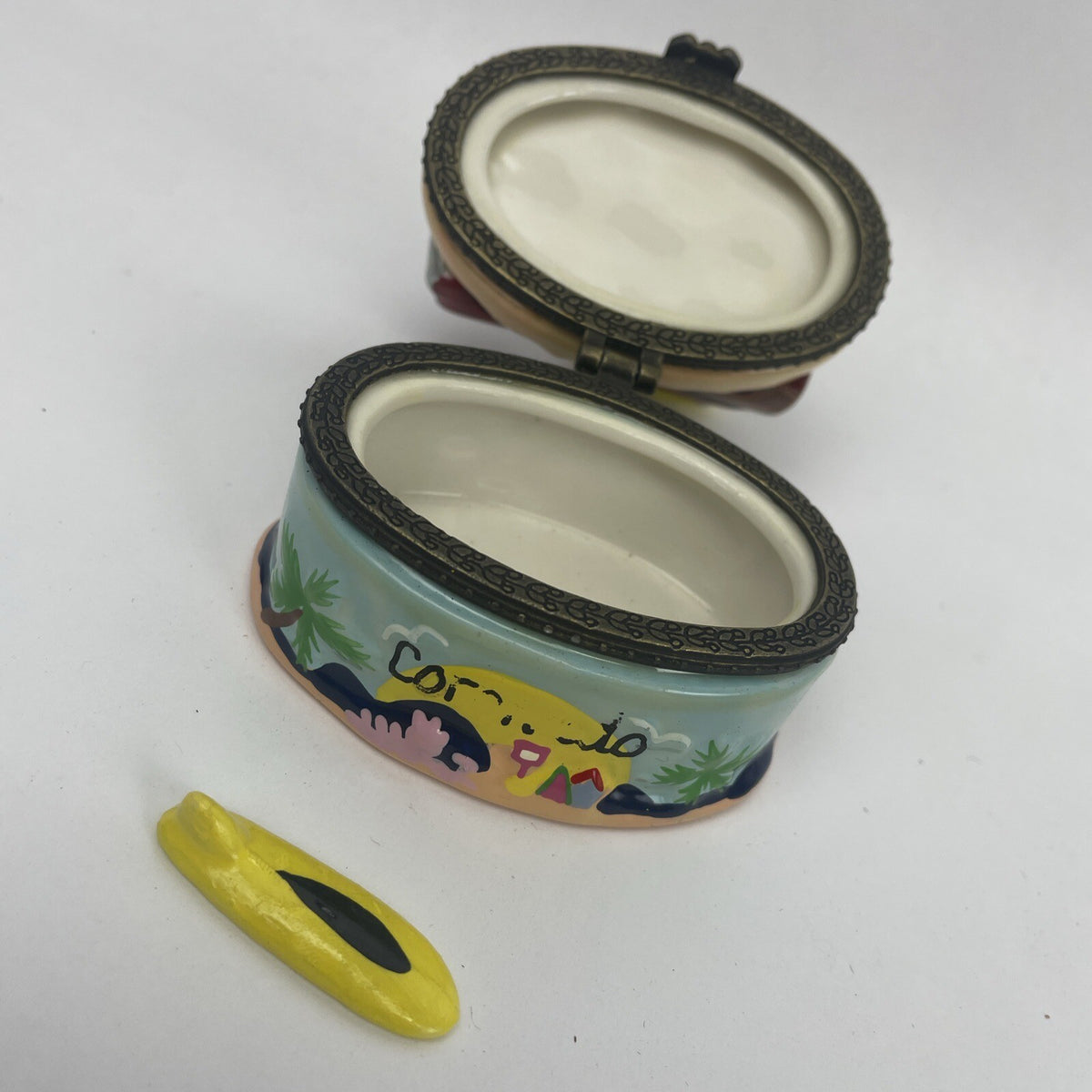 8 x Vintage Trinket Boxes Ceramic Christmas Beach Woody Mother Goose Mermaid