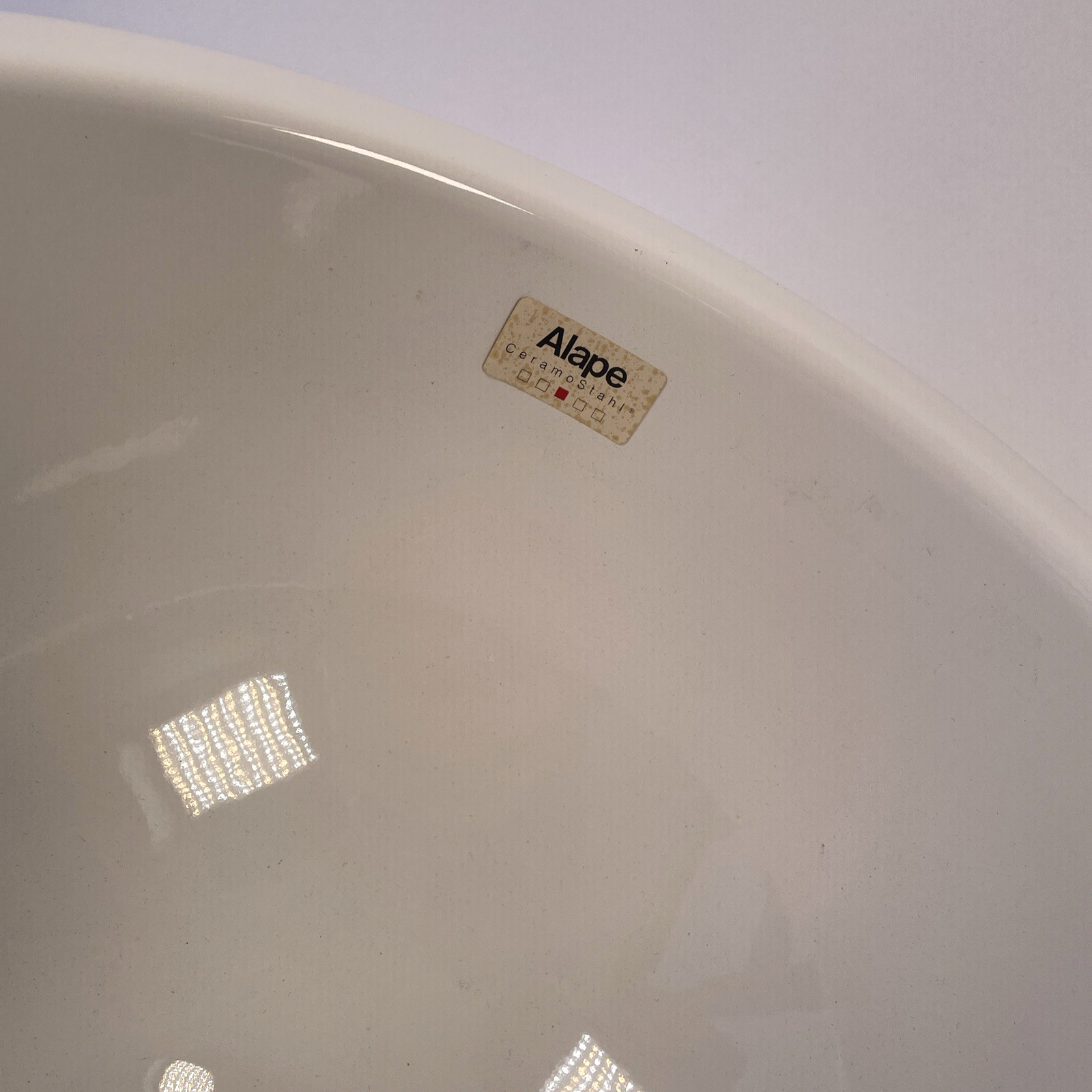 Alape CeramoStahl Designer Enameled Stainless Steel Wash Basin  ID 10.25"  White