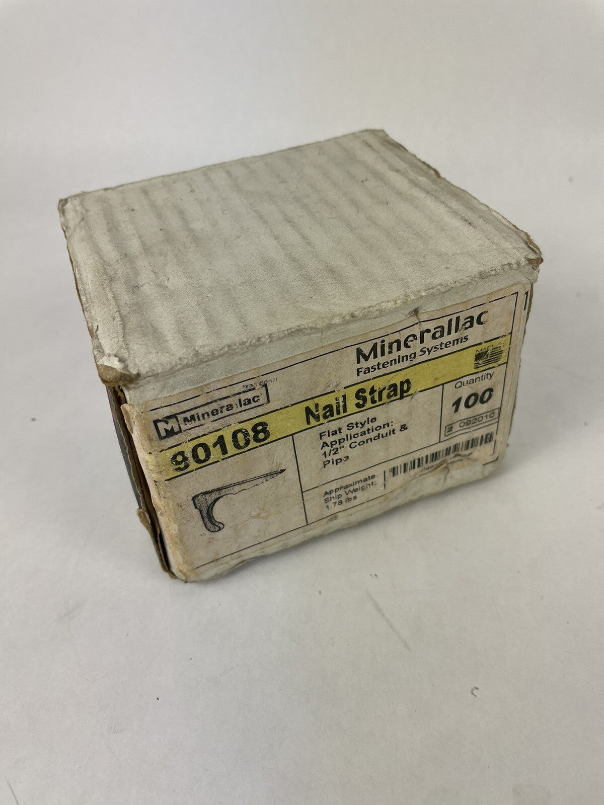 Cully 90108 Flat Nail Strap Pre-Galvanized Stamped Steel Silver 0.50" EMT x 100