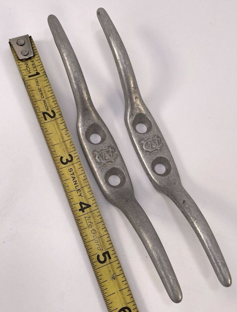 2 x OEM Wilcox Crittenden MARINIUM Boat Cleat Sail Dock Marine 6" Pair Vintage