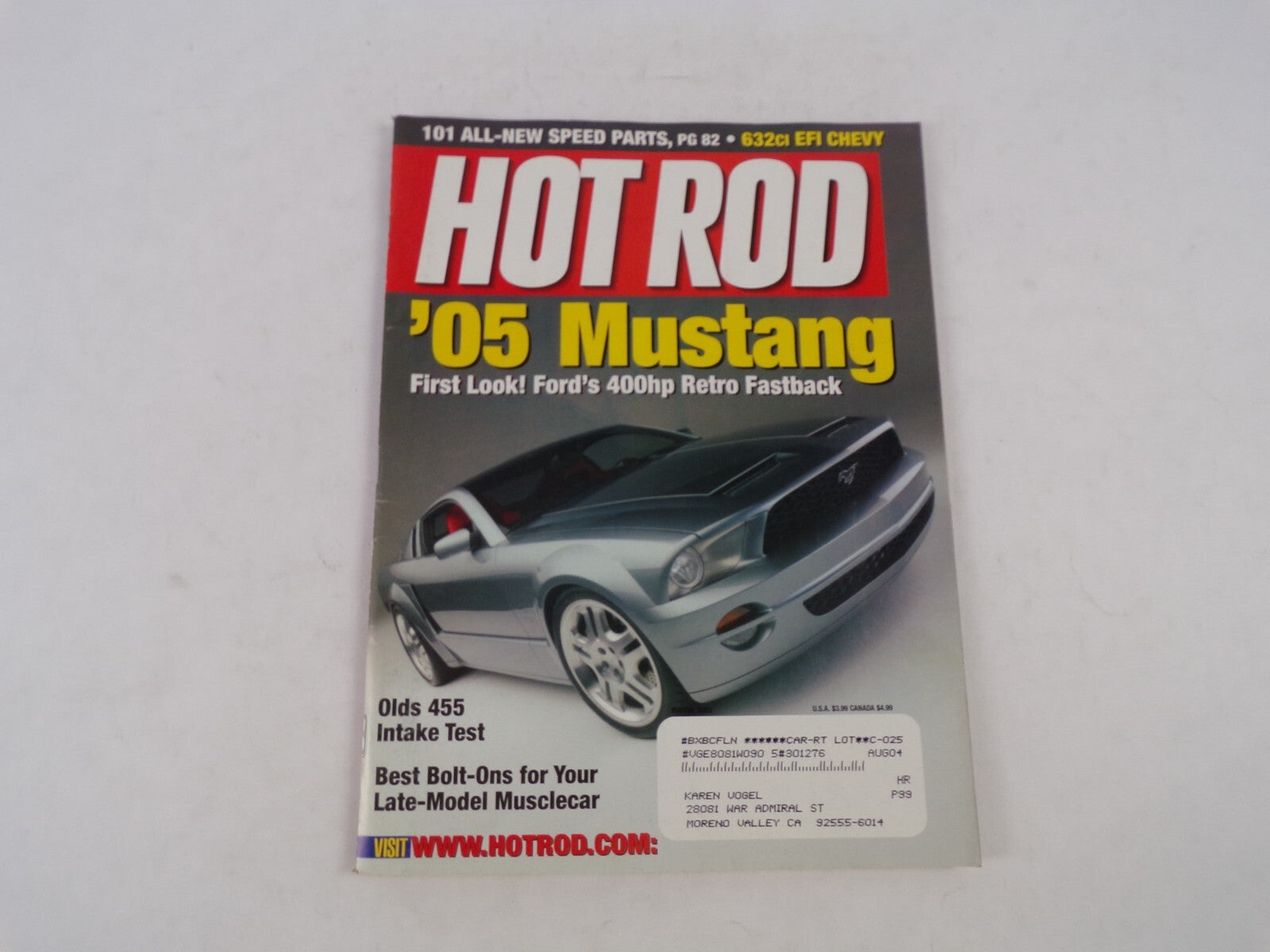 August 2003 Hot Rod Magazine '05 Mustang First Look! Ford's 400hp Retro Fastback