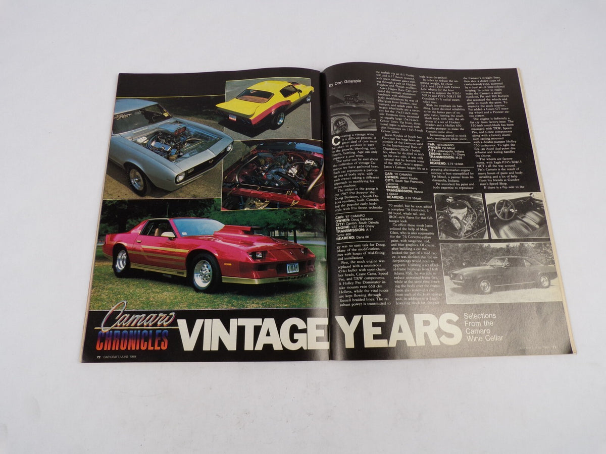 June 1984 Car Craft Camaros Chevy Ford Mopar Olds Street Heroes