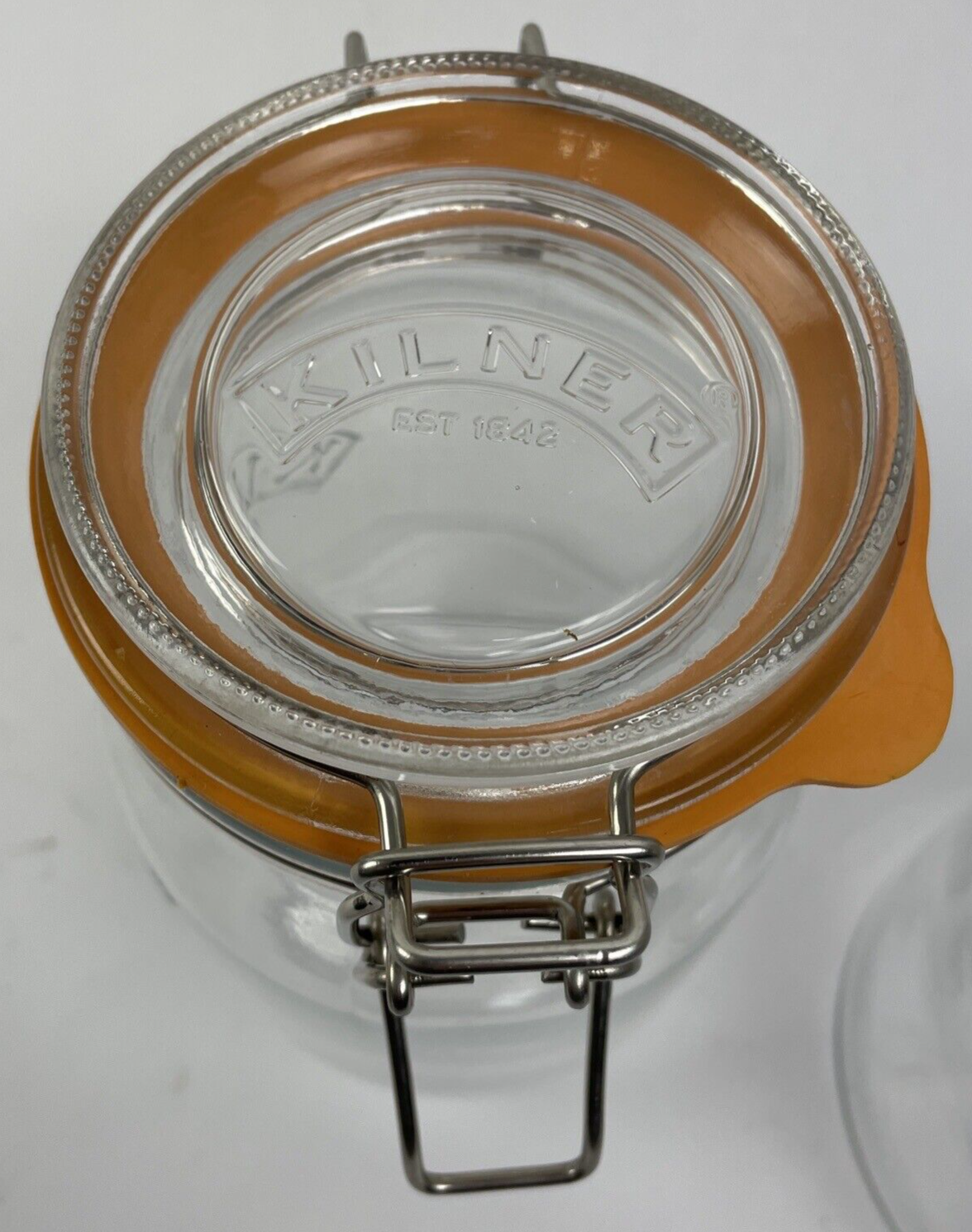 2 x Embossed Kilner  Square Glass Hinged  Canning  Candy Jar Canister Mason Like