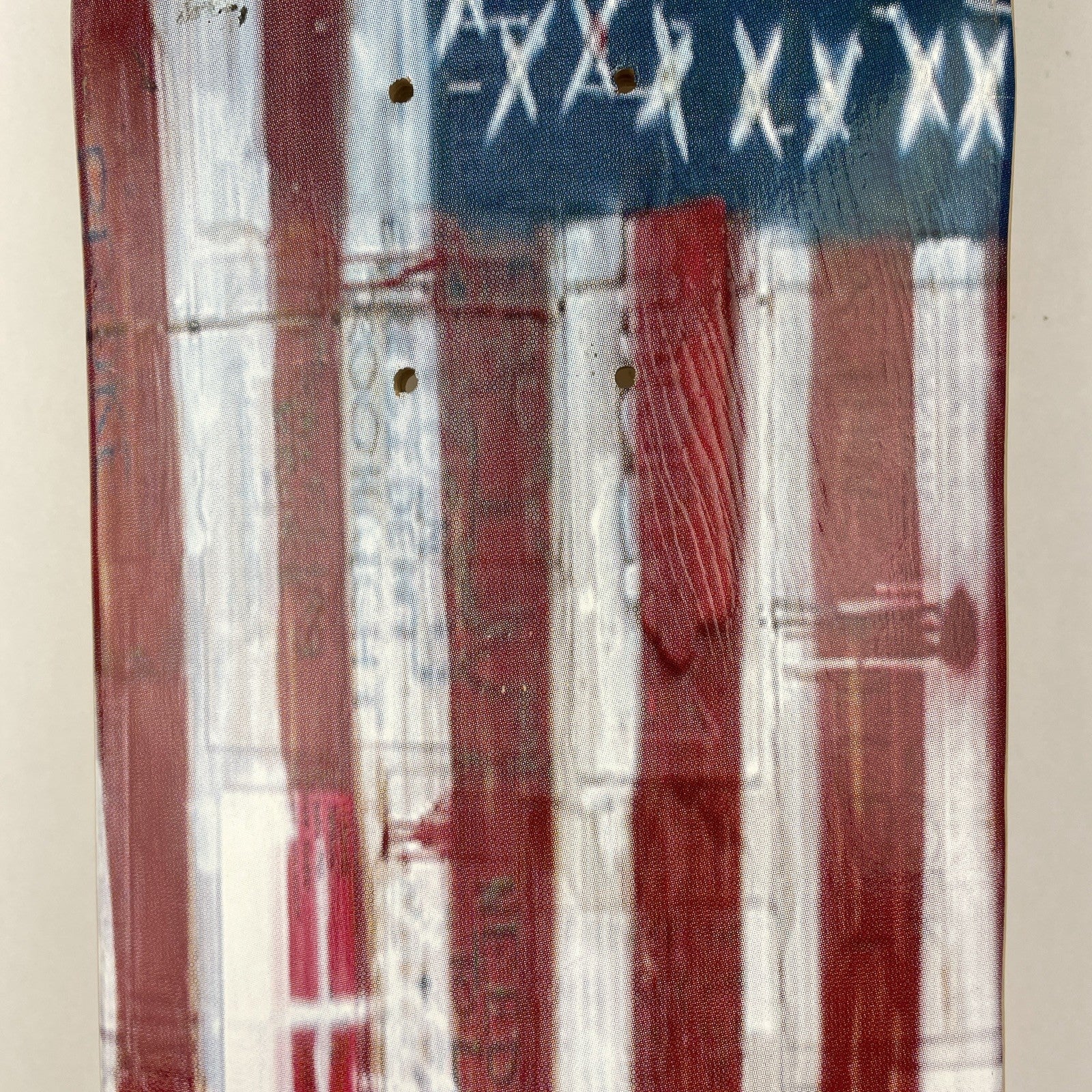 Dystopian American Flag Punk Rock Hunger & Peace Art Mini Skateboard Deck 7"