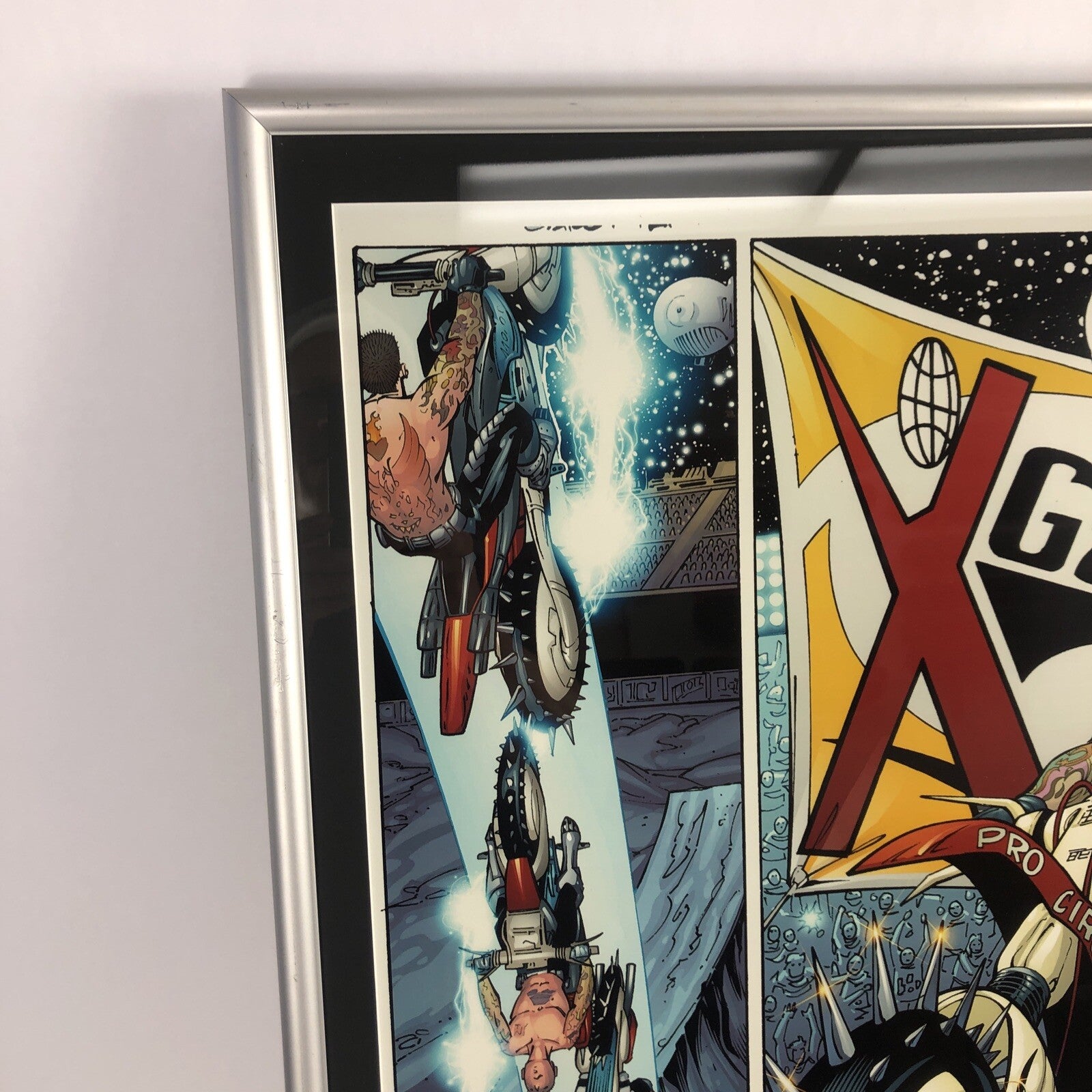 Adam Kubert 32" x 22" FRAMED Original Art Poster X-Games Carey Hart Motocross