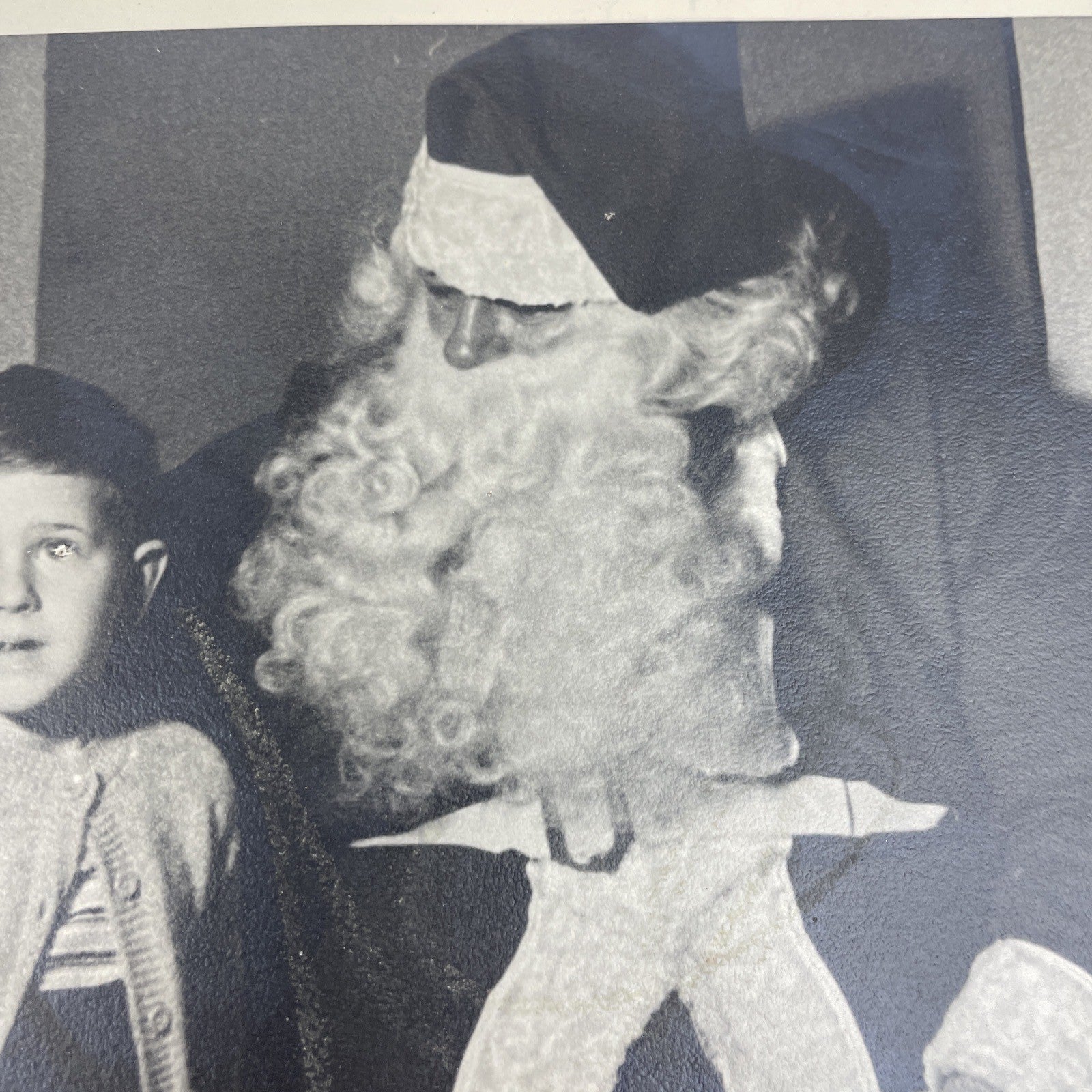 Vintage Photo Of A Young Boy Visiting Santa Claus  1946 With Folder Santa FOTO