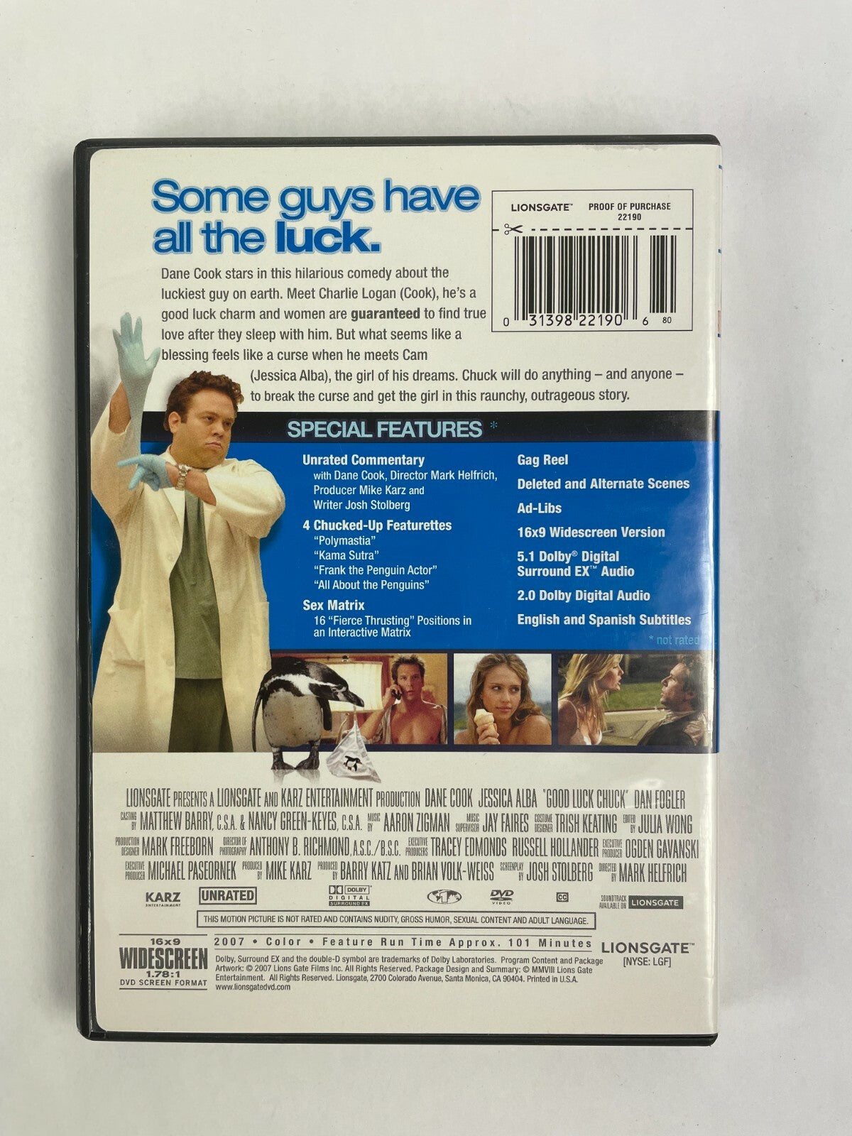 Good Luck Chuck Get ready to get lucky Dane Cook Jessica alba DVD Movies