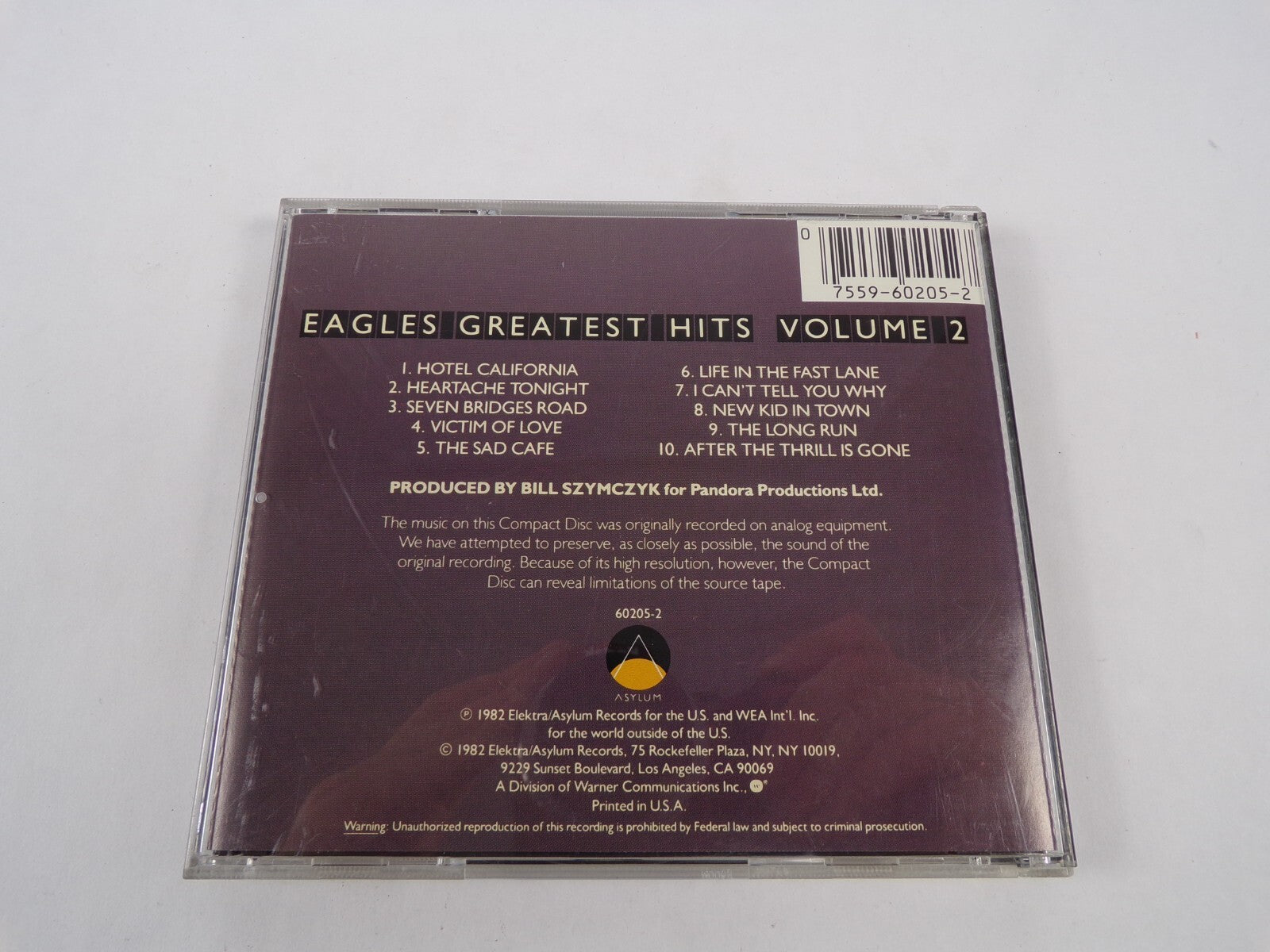 Eagles Greatest Hits Hotel California Heartache Tonight Seven Bridges Road CD#27