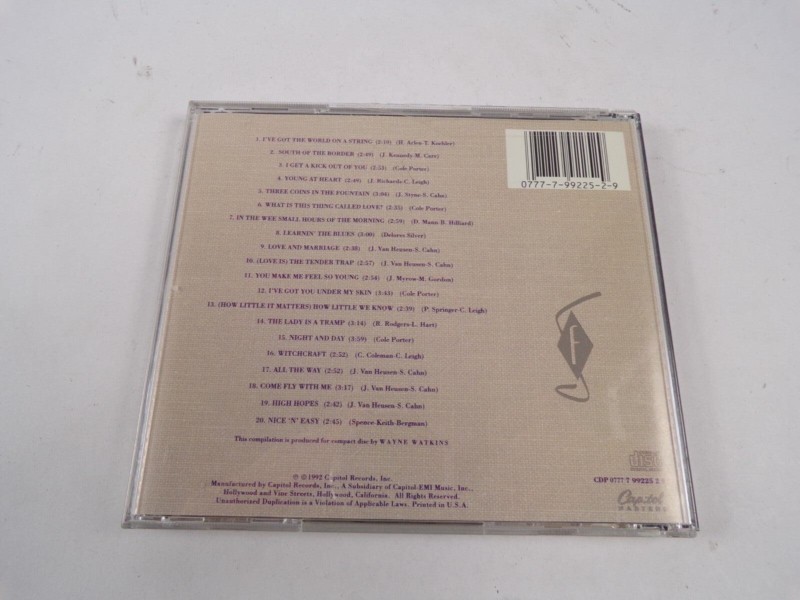 The Best Of Frank Sinalra The Capitol Years What is This Thing Called Love CD#39