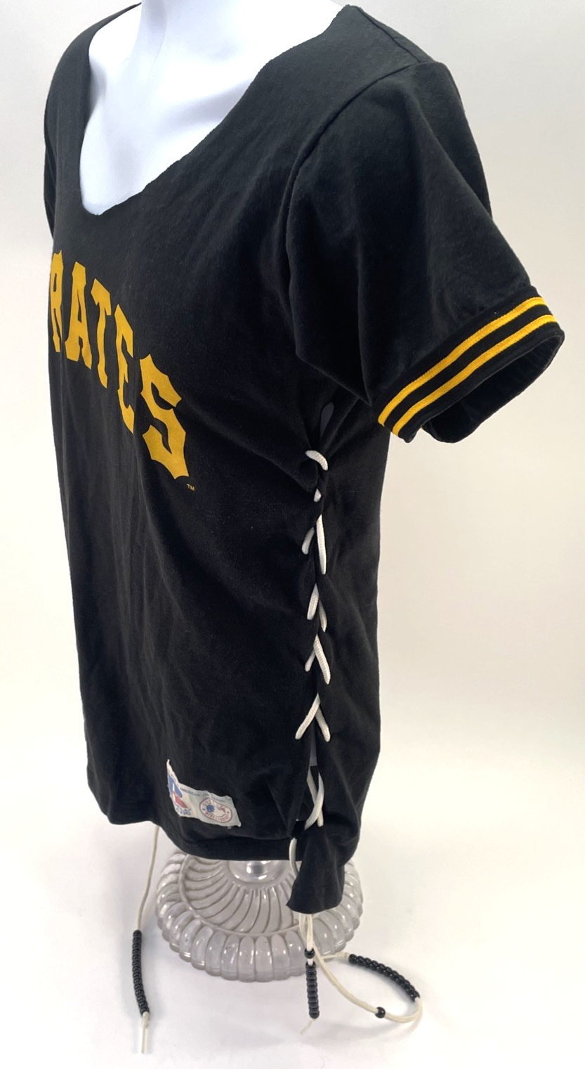 MLB Genuine Merchandise Pittsburgh Pirate Women's V-Neck Vintage Look T-Shirt
