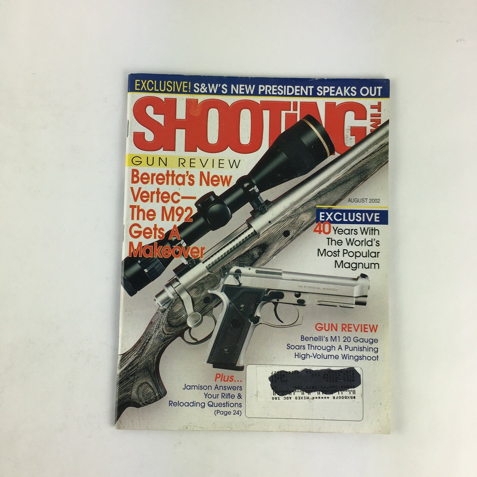 August 2002 Shooting Times Magazine Beretta's New Vertec The M92 Benelli's M1 20