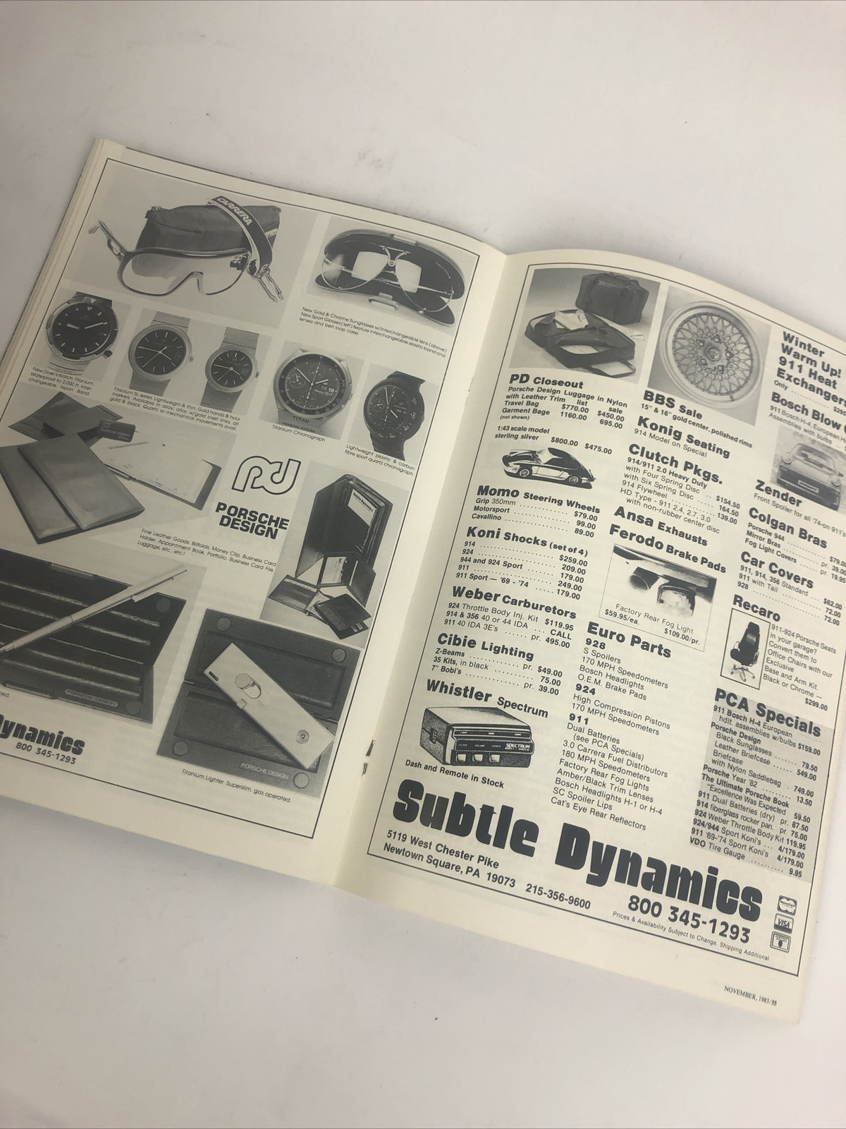 PORSCHE PANORAMA MAGAZINE CARRERA 911 928 944 924 356 TURBO 1983 NOVEMBER