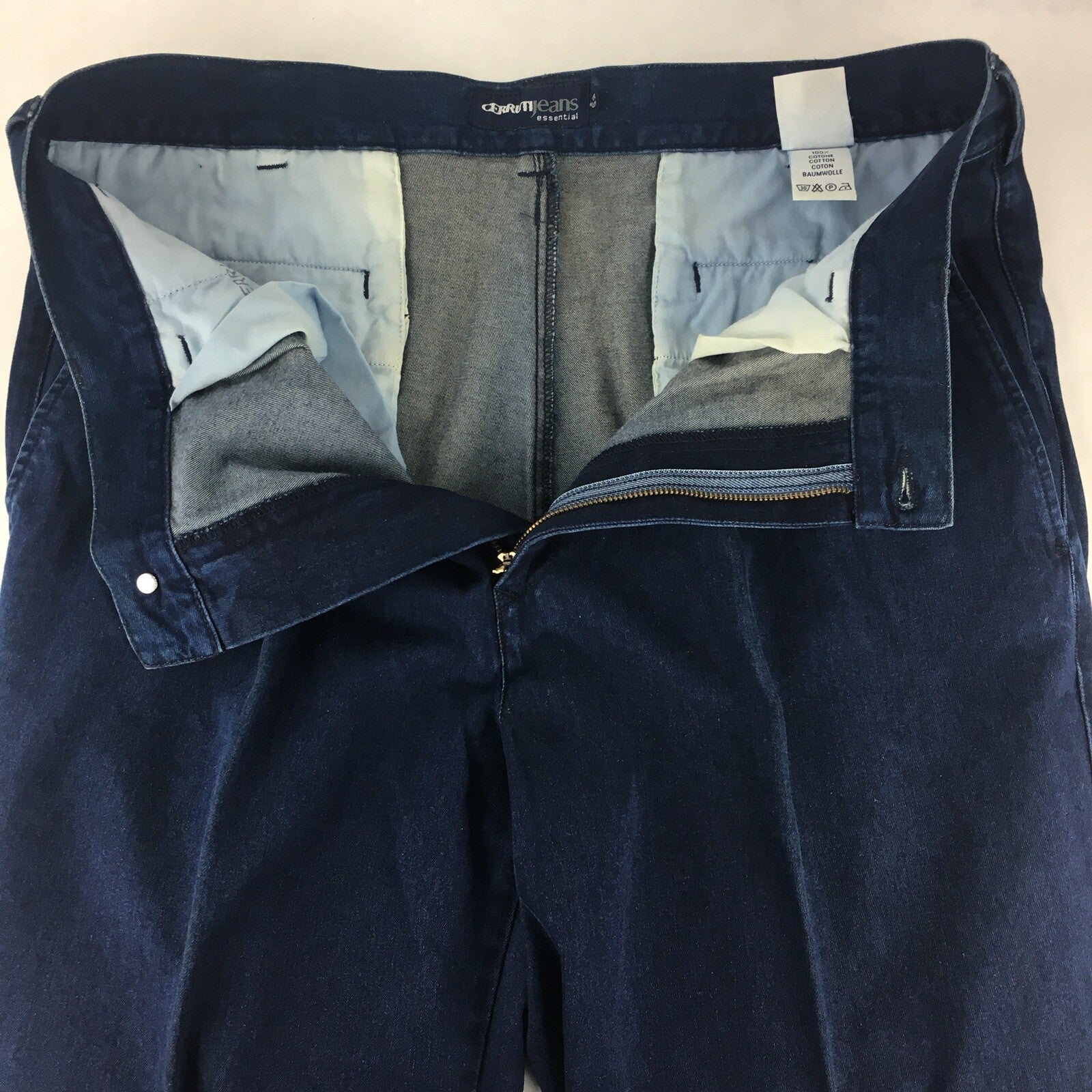 CERRUTI Essential Blue Cotton Denim Mens Jeans Straight 52 