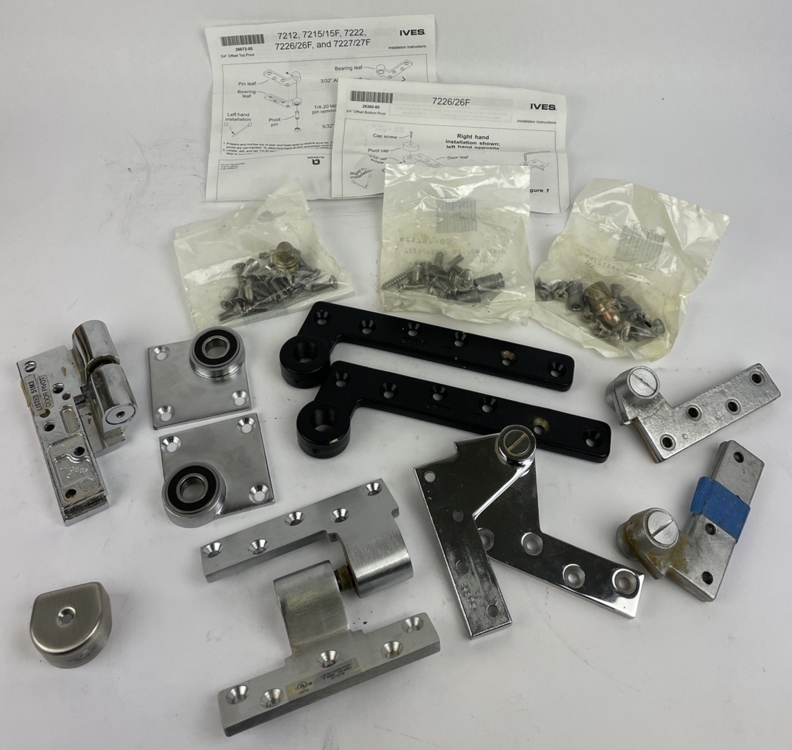 Lot of IVES PIVOT SET 7226 US26D Heavy Duty Hinge Parts - LOOK