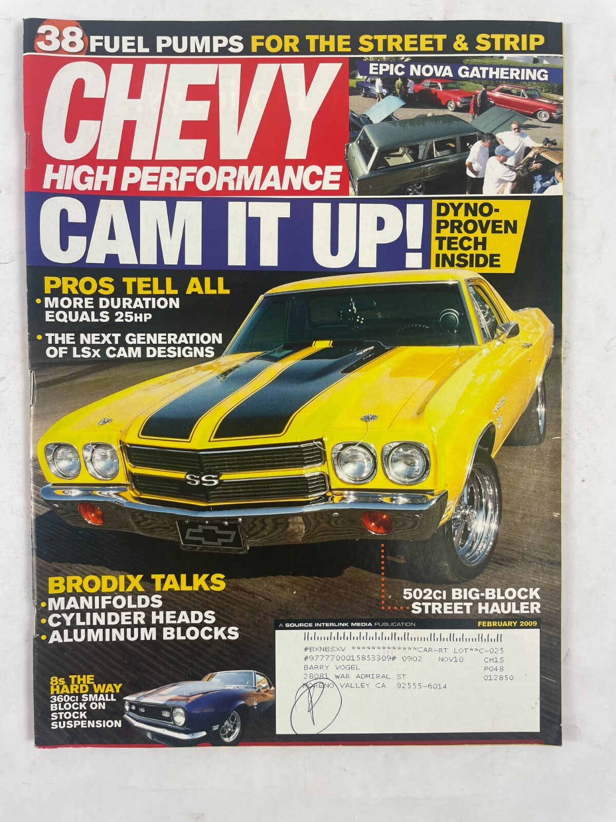 February 2009 Hot Rodding Magazine Chevy High Performance Cam It Up! Pros Tell