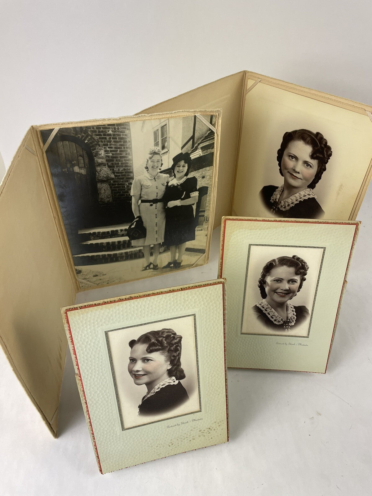 4 x Assorted Vintage Woman 1910's Portraits Shoob Modesto studio California