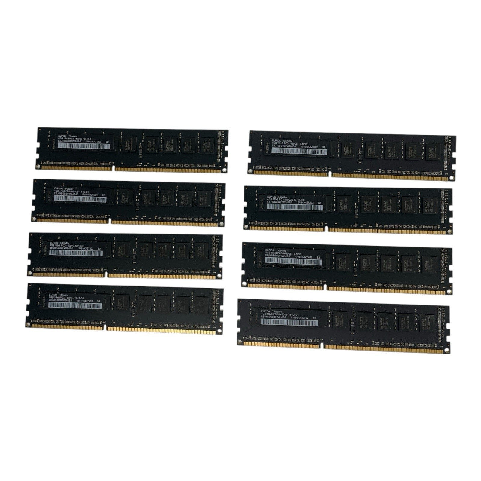 Lot of 8 Elpida 4GB DDR3 1866MHz PC3-14900E ECC Mac Pro RAM EBJ40EG8BFWB-JS-F