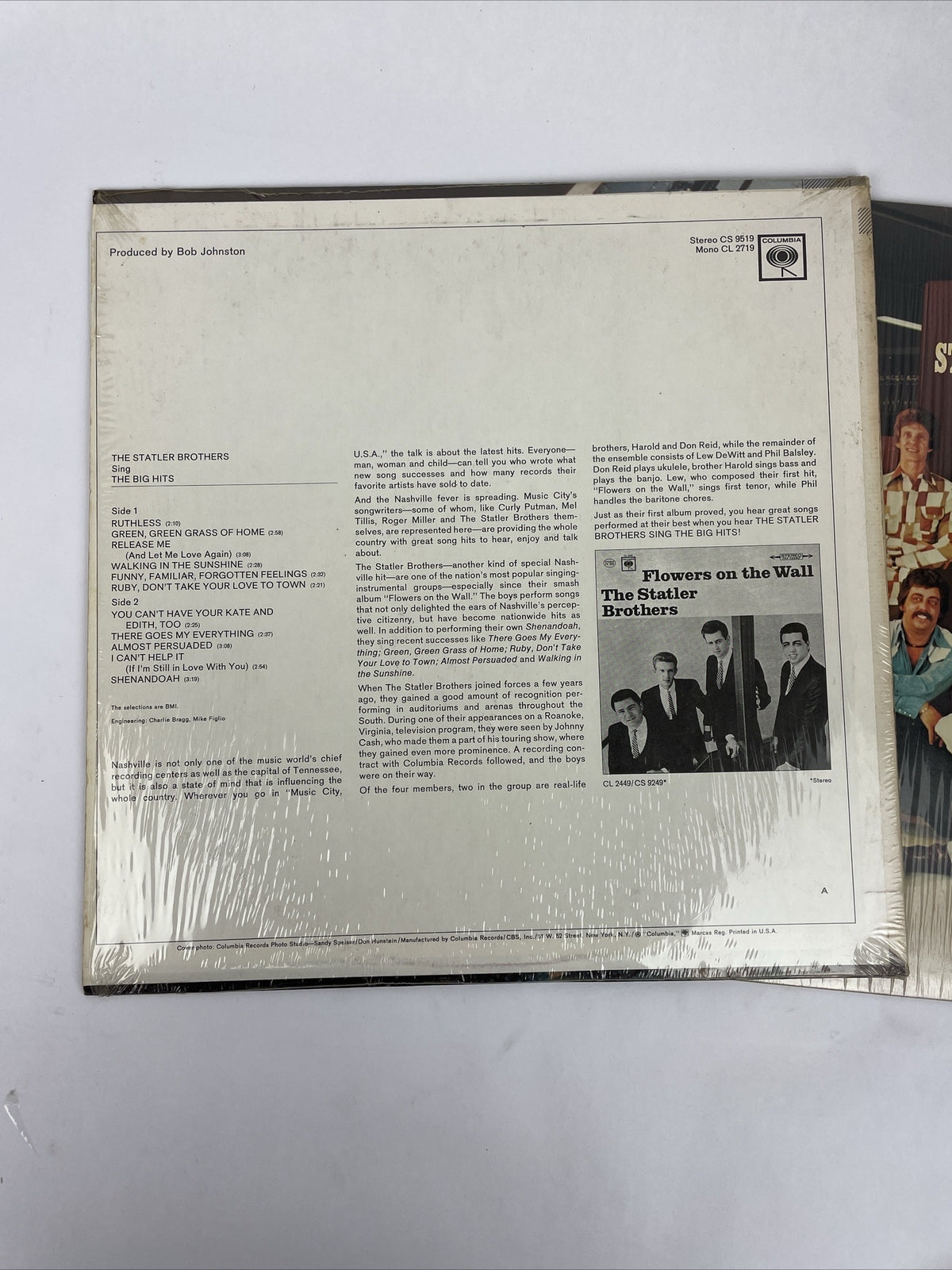 The Statler Brothers The Big Hits Vinyl LP 9519 & Short Stories 1977 SRM-1-5001