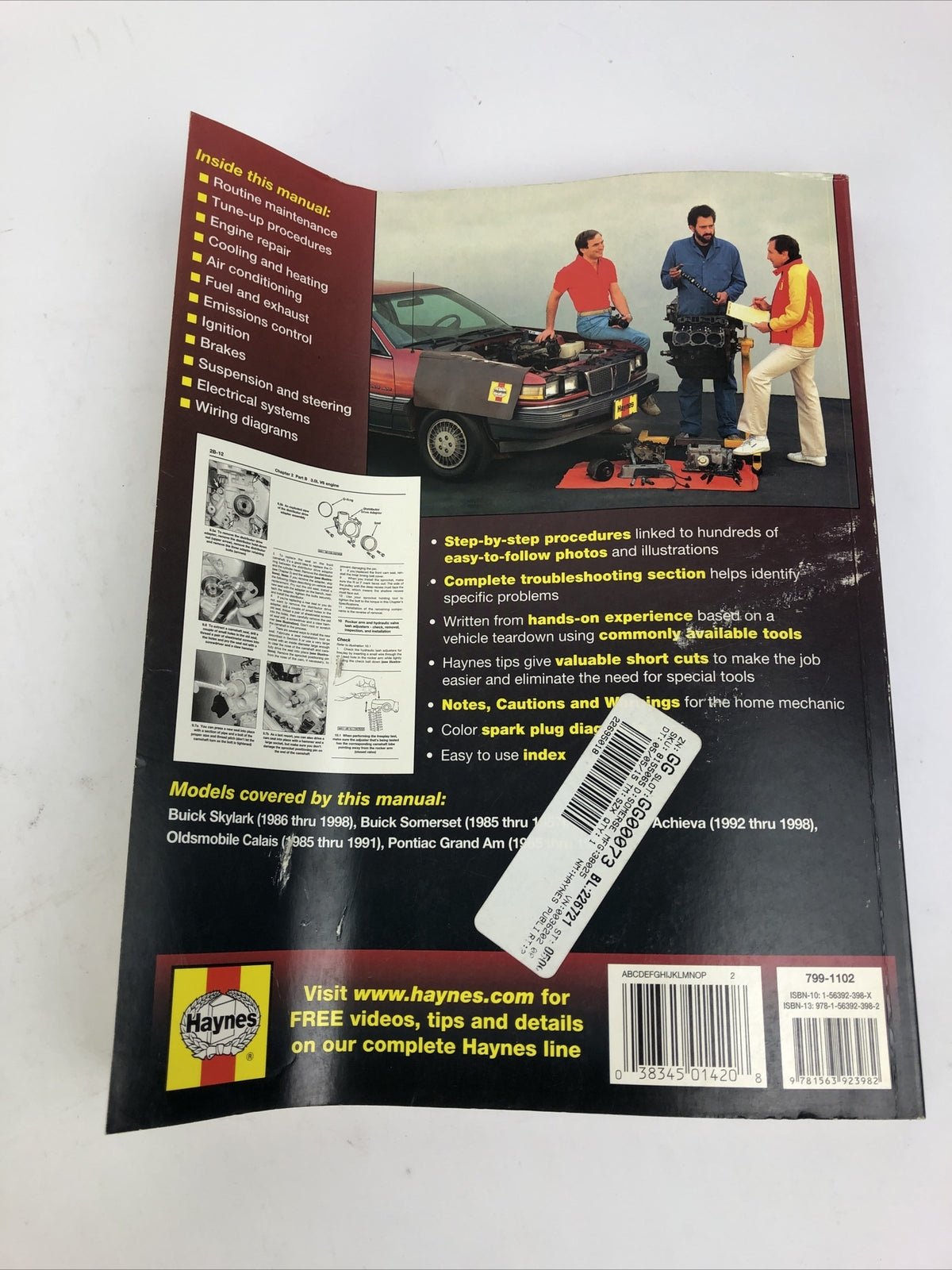 GM BUICK, OLDSMOBILE & PONTIAC 1985 thru 1998 Haynes Repair Manual Grand Am
