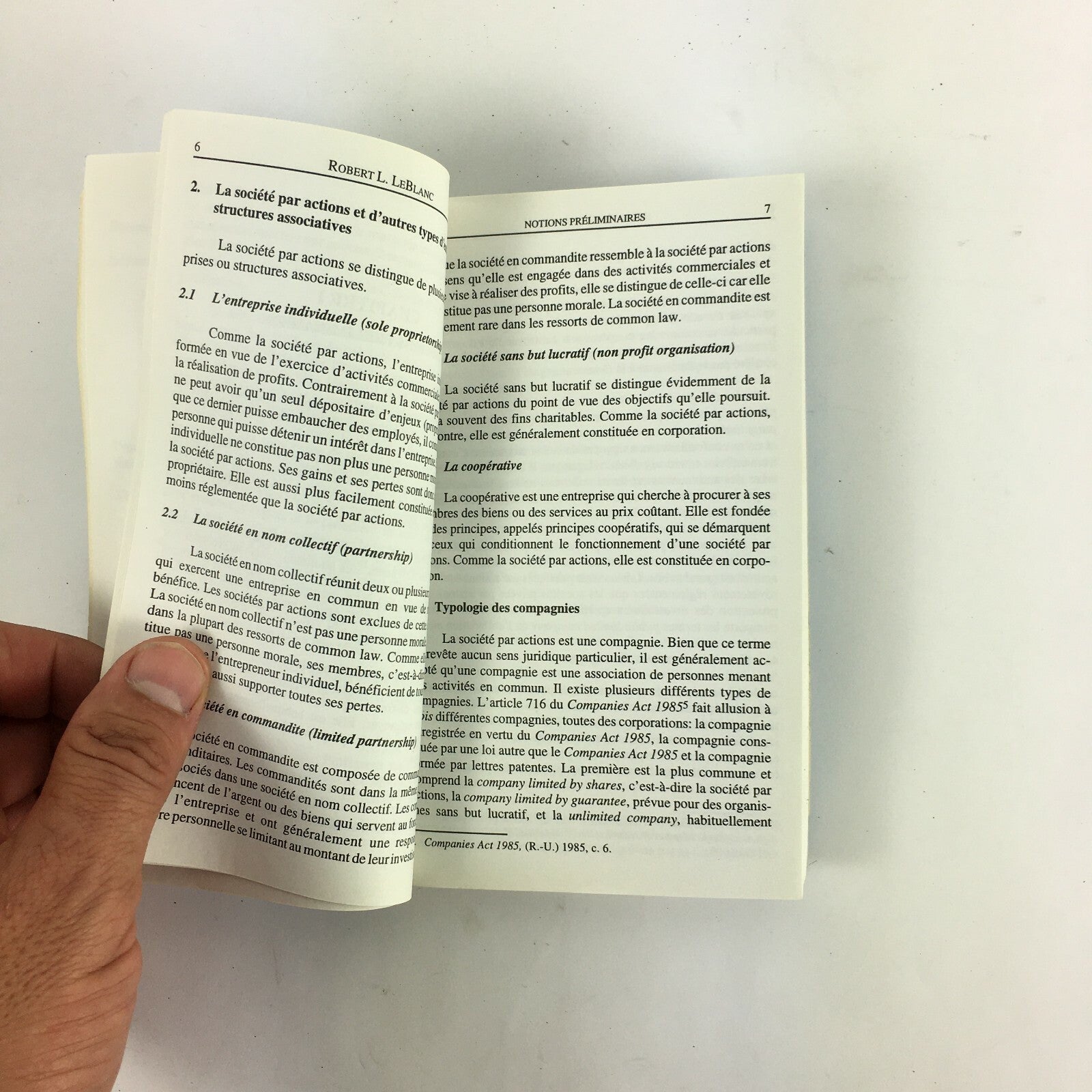 Common Law en poche Les Societes Par Actions Robert L.Leblane Volume 9