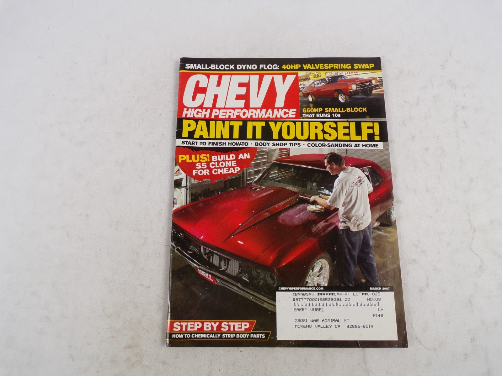 March 2007 Chevy High Performance Paint It Yourself! Small-Block Dyno Flog: 40HP