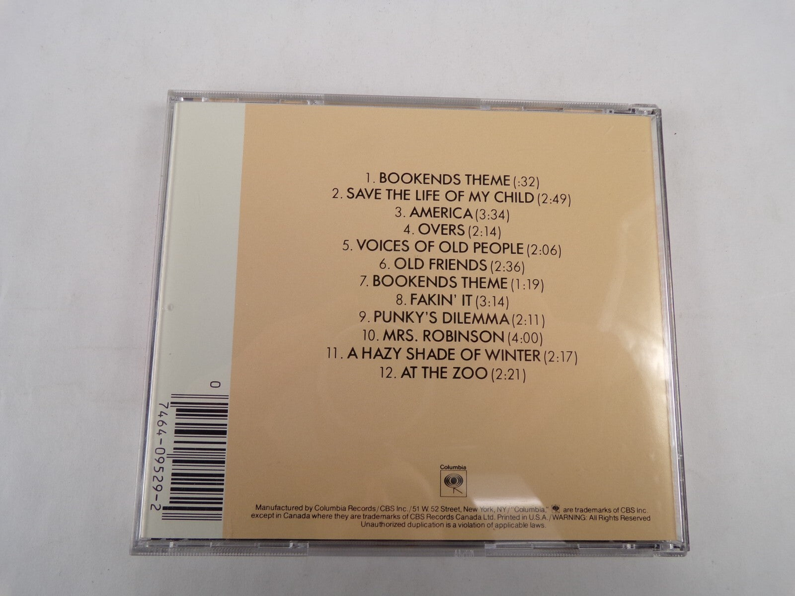 Simon And Garfunkel Booknds Save The Life Of My Child America Overs CD#55