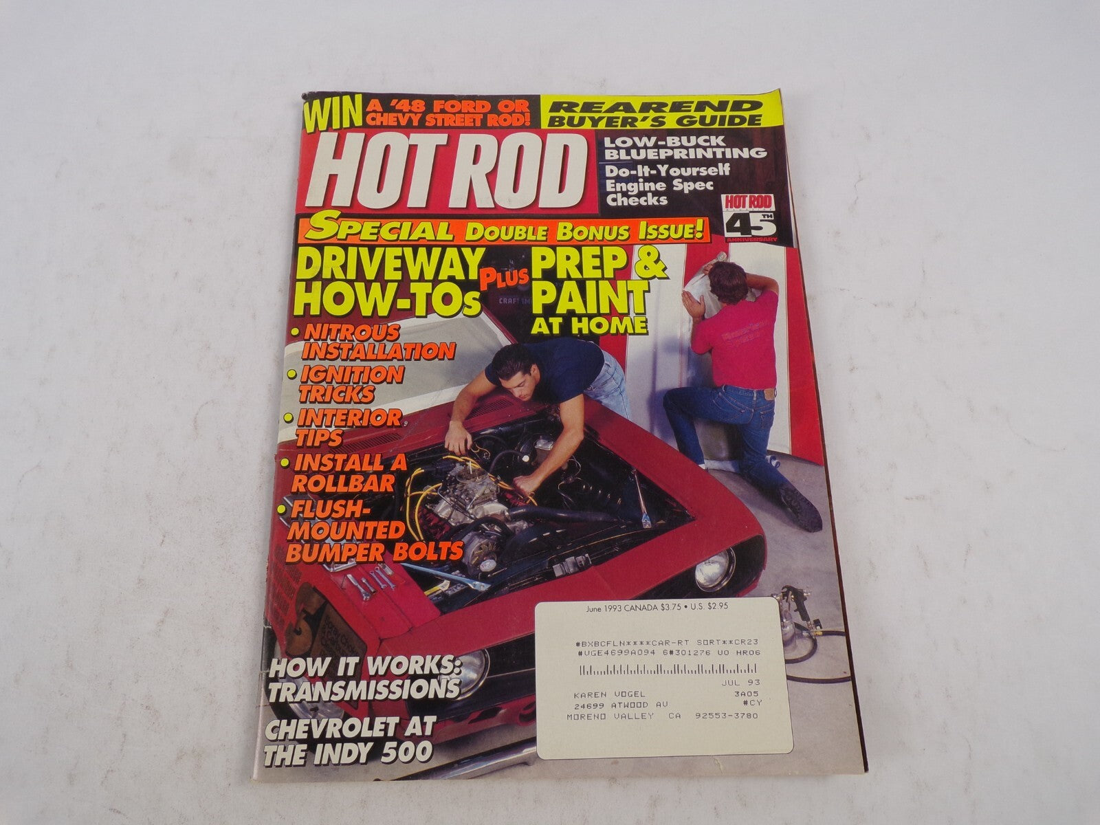 June 1993 Hot Rodding Magazine Special Double Bonus Issue! Driveway How-Tos Plu