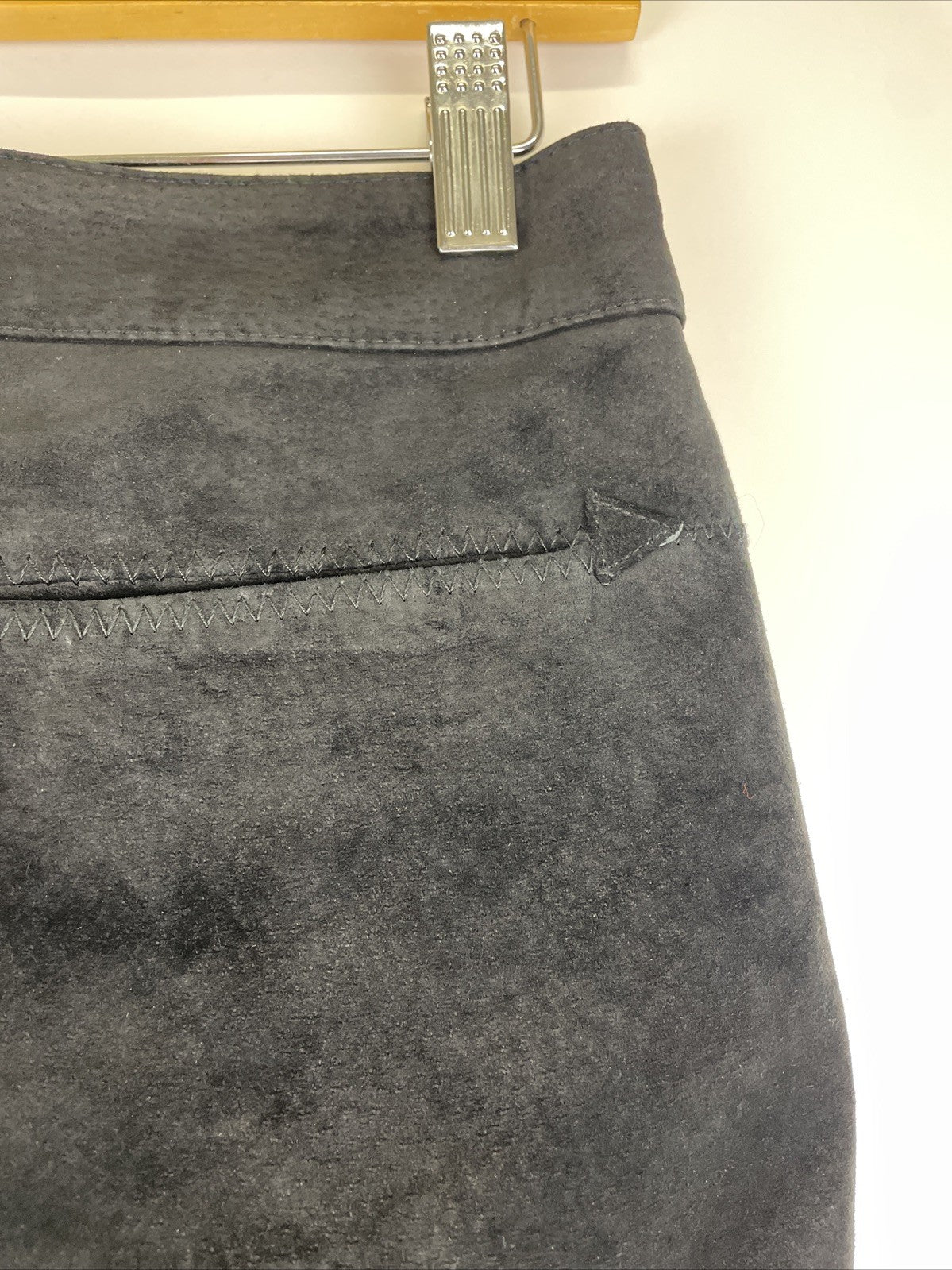 MONTOYA  Genuine Suede Leather Pants Size XS Nylon Lined Jet Black