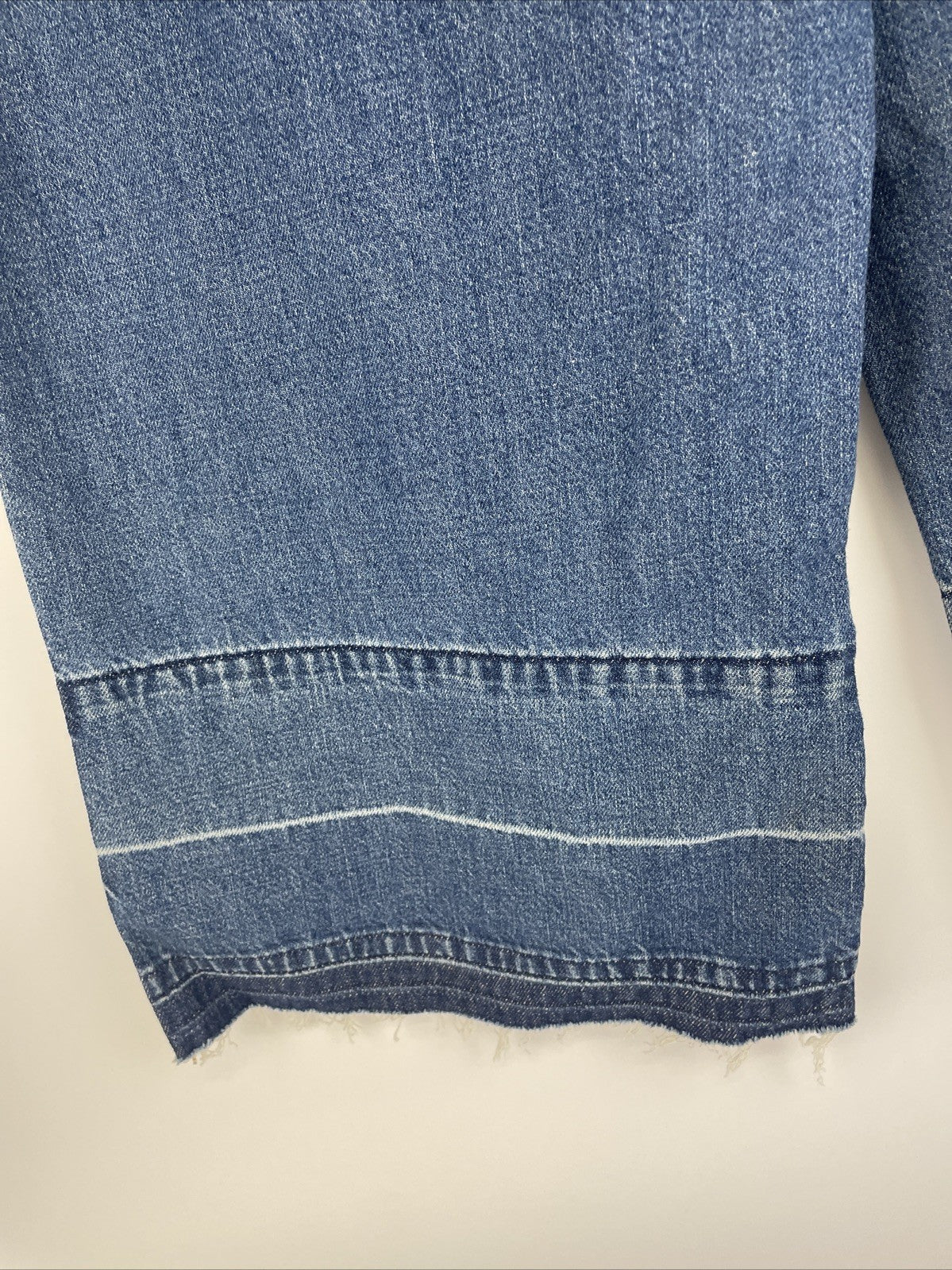 PELLO Los Angeles Wide Leg Jeans 13 Grey Distressed Raw Hem High Rise Y2K Grunge