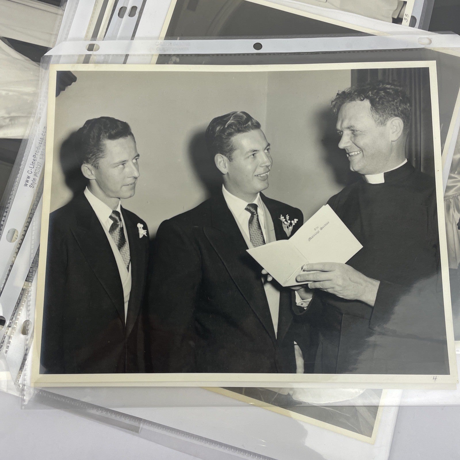 Vintage Large Photos Lot of 2 American Family Wedding Party 1960s Pictures 8x10