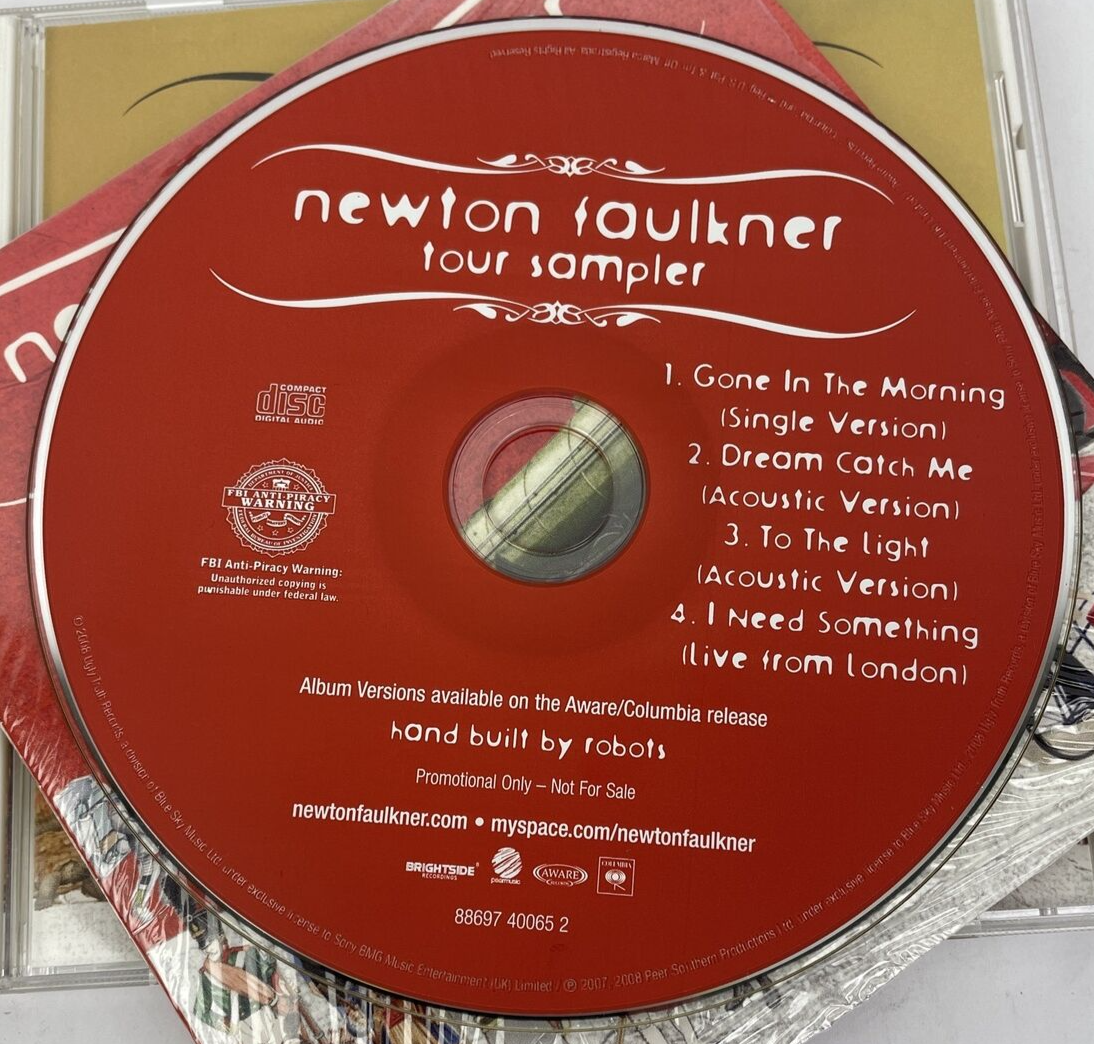 2 x Newton Faulkner Audio CD LOT - Tour Sampler (2008) - ep (2007) Mint Disc DEF