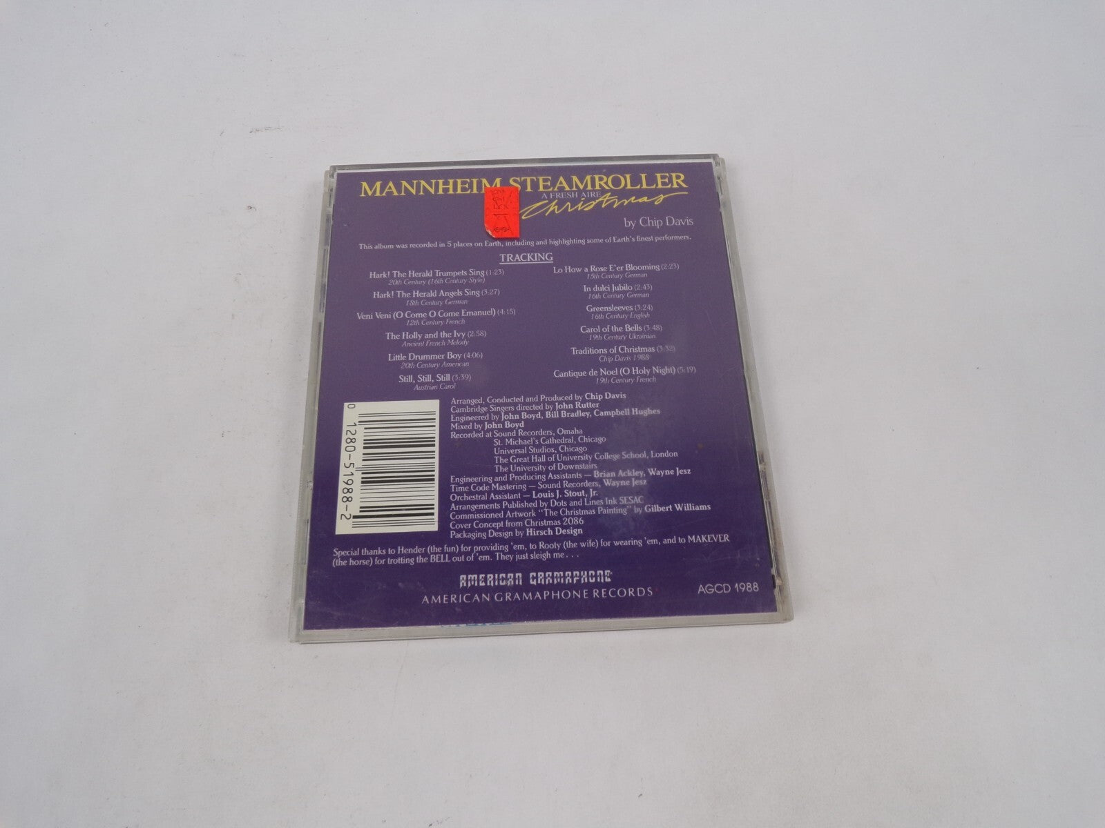 Mannheim Steamroller A Frsh Aire Christmas By Chip Davis American GramphoneCD#69
