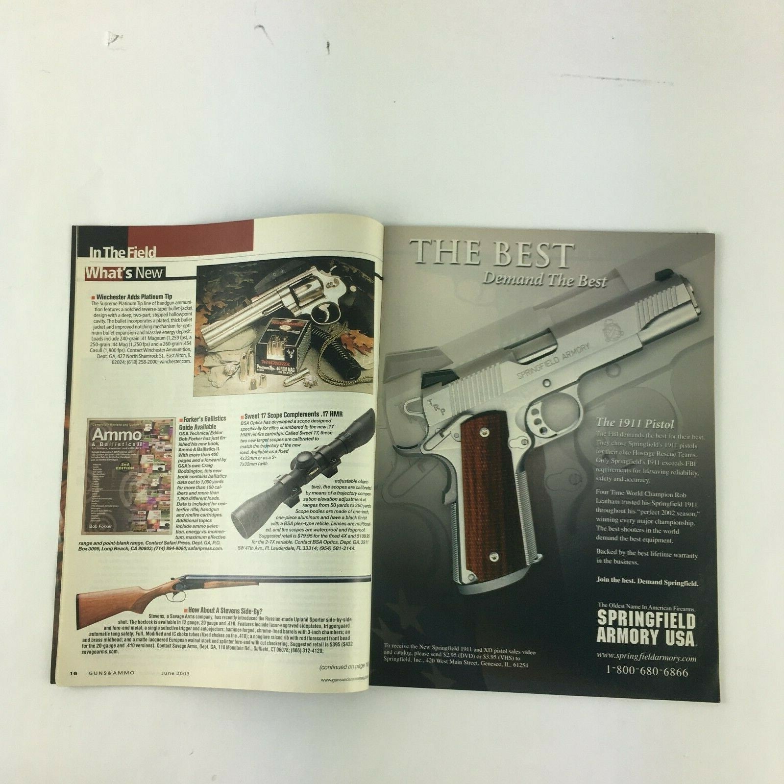 June 2003 Guns & Ammo Magazine Shooting For Perfection The SAKO Story .22 Neos