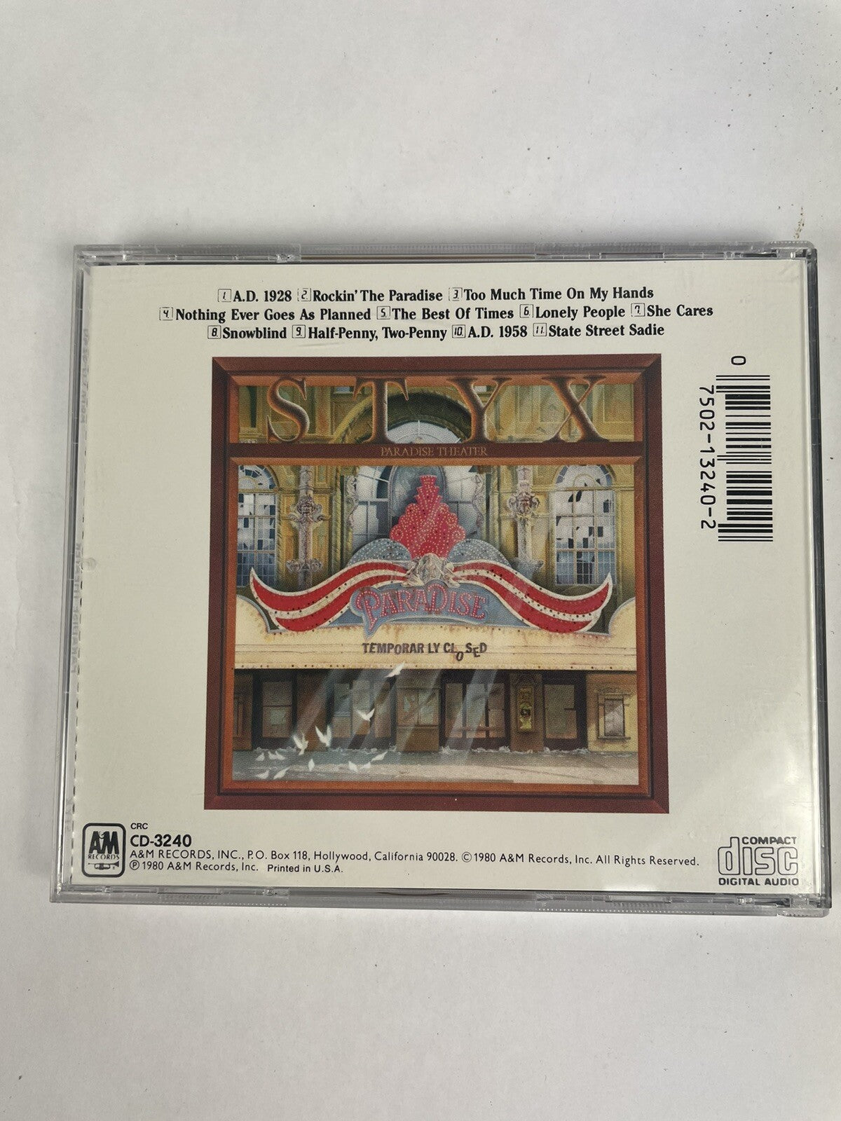 Styx - Paradise Theatre Cd (1980)     #8