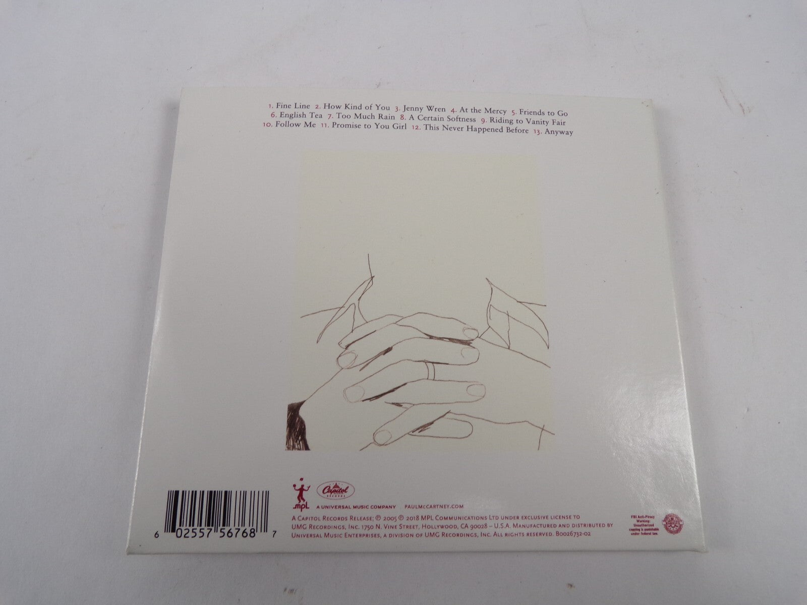Paul Mc Cartney Chaos And Creation In The Backkyard Fine Line English Tea CD#13