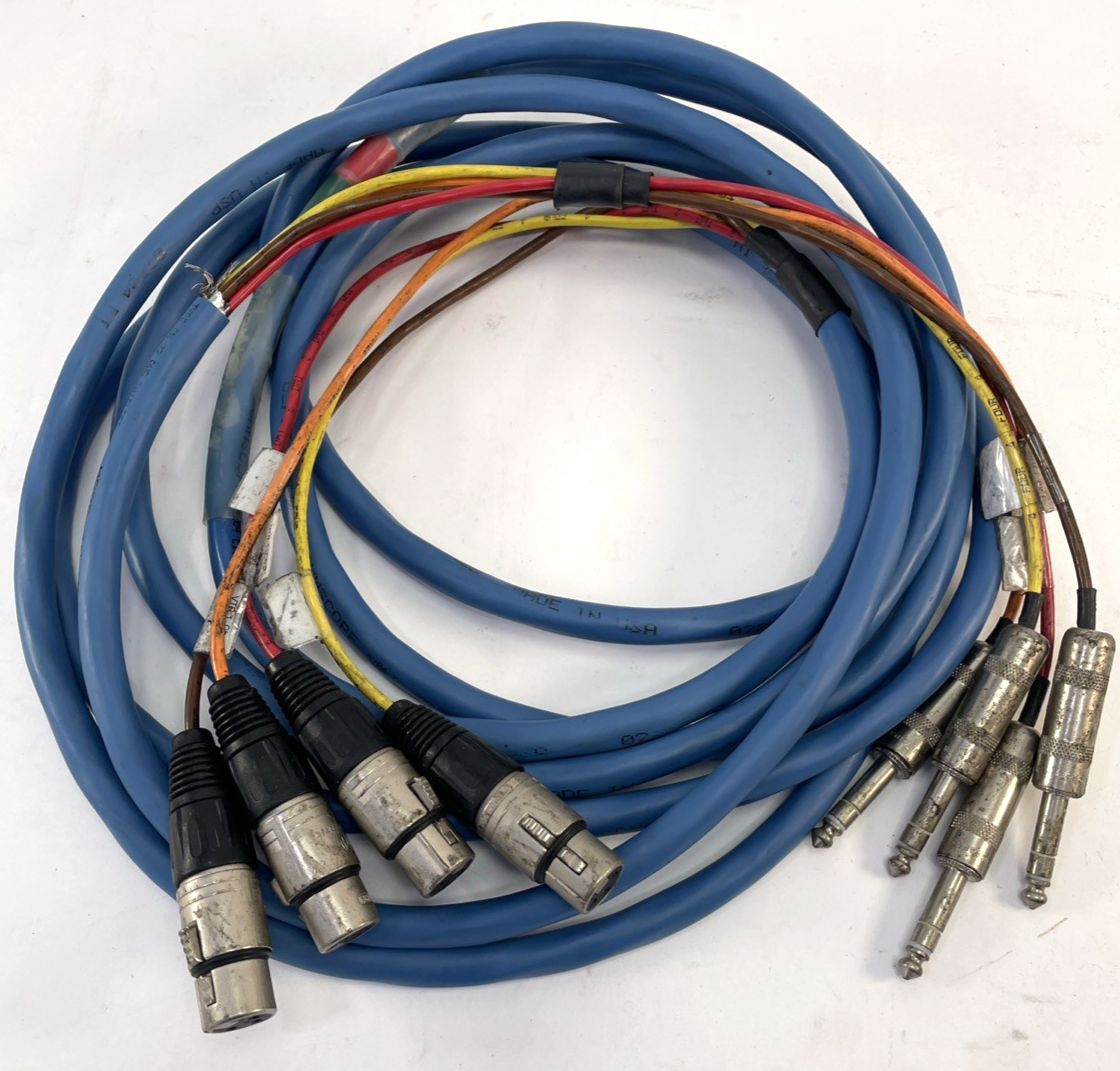 Neutrik 4 Channel 9 Ft foot 3pin XLR Female - 1/4" TRS STEREO plug shielded