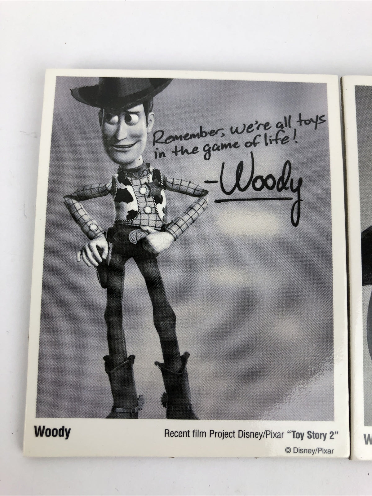 2 x 1999 Toy Story 2 Promo Pin Promotional Badge Buttons Woody and Wheezy - LOOK