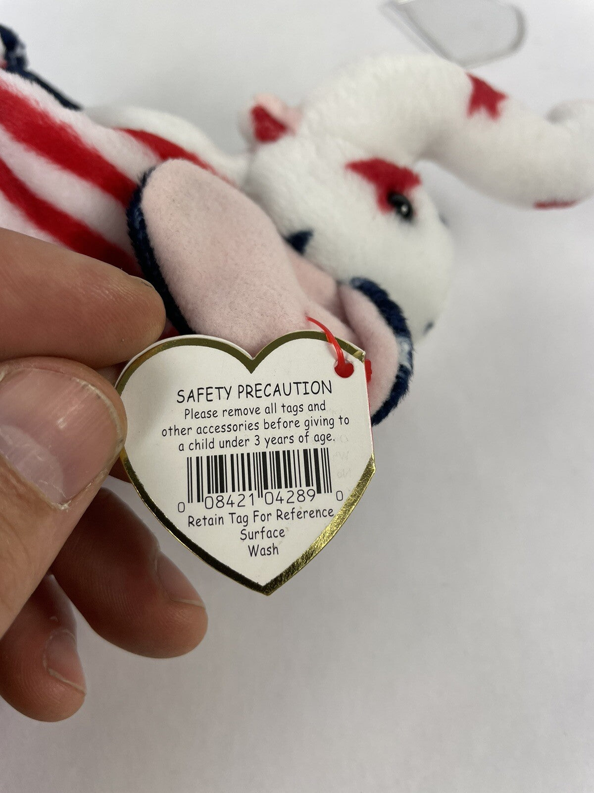 Righty 2000 Elephant Ty Beanie Baby - WITH ERRORS - Mint Condition