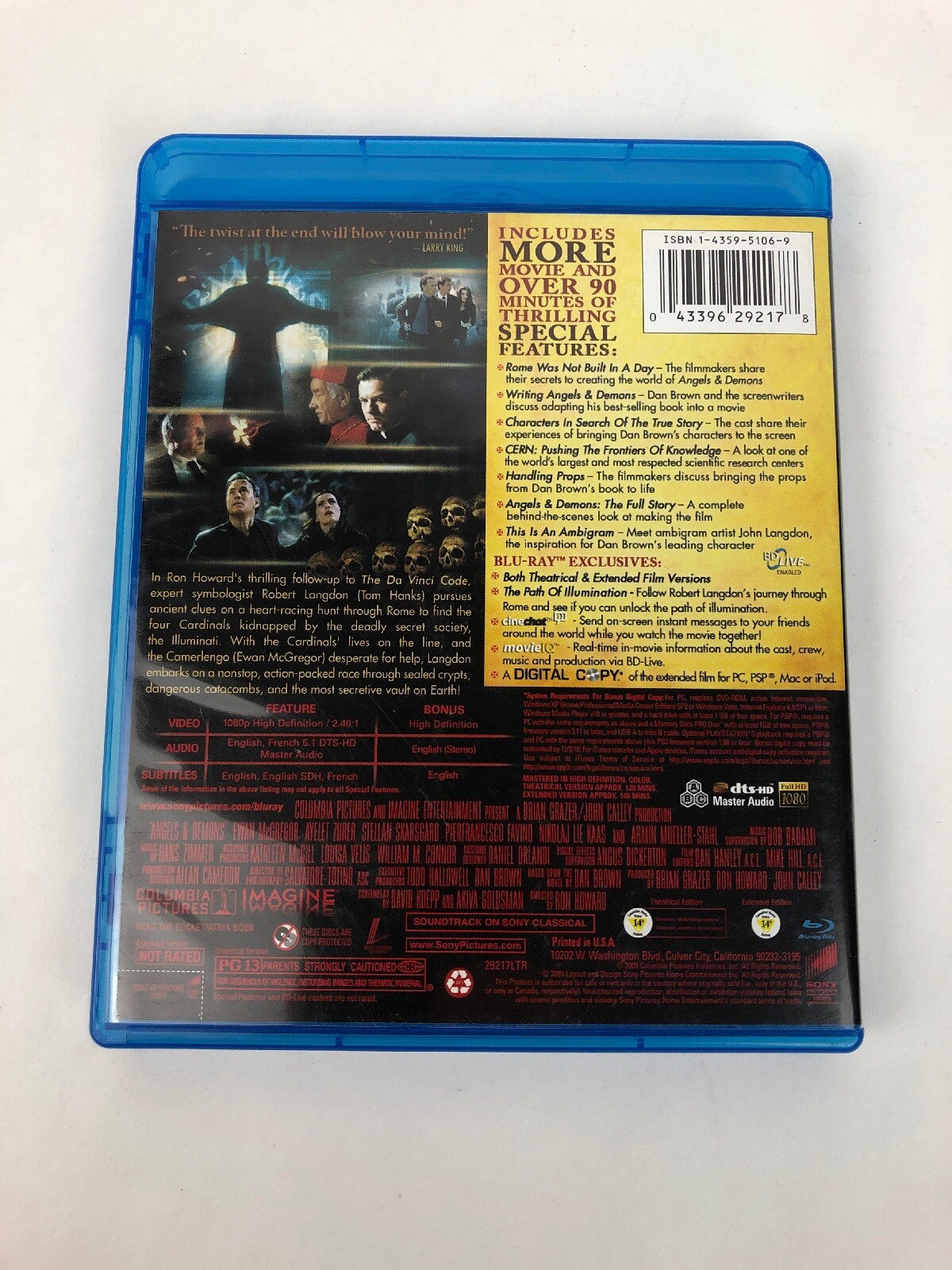 Angels and Demons  (Blu Ray / DVD, 3 Disc, 2009) Target Exclusive - FSTSHP