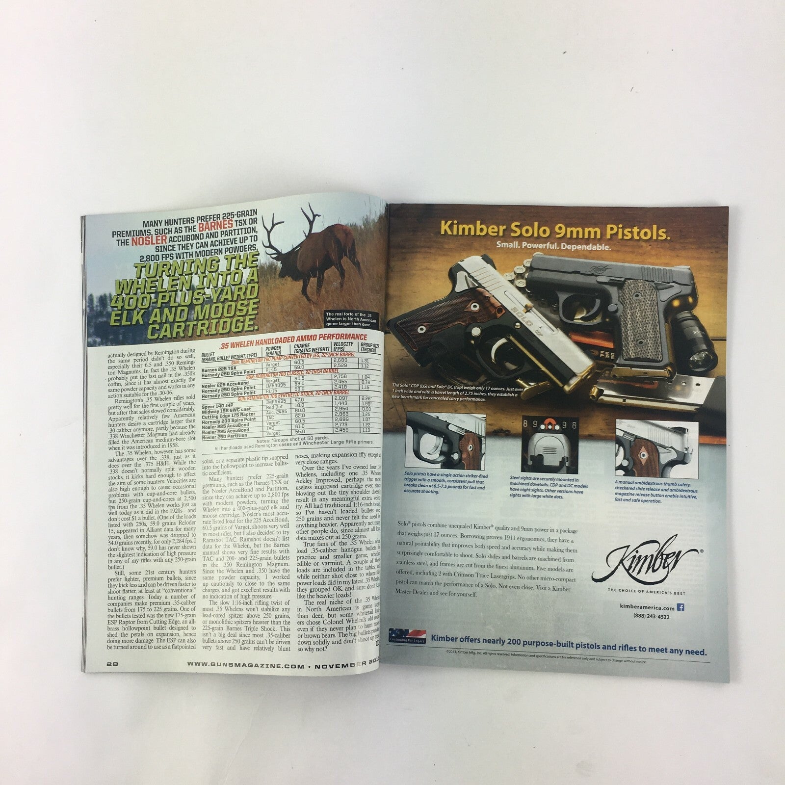 November 2013 Guns Magazine M686 & M629 .357 .44 MAG Savage M11 7mm-08 .243 WIN