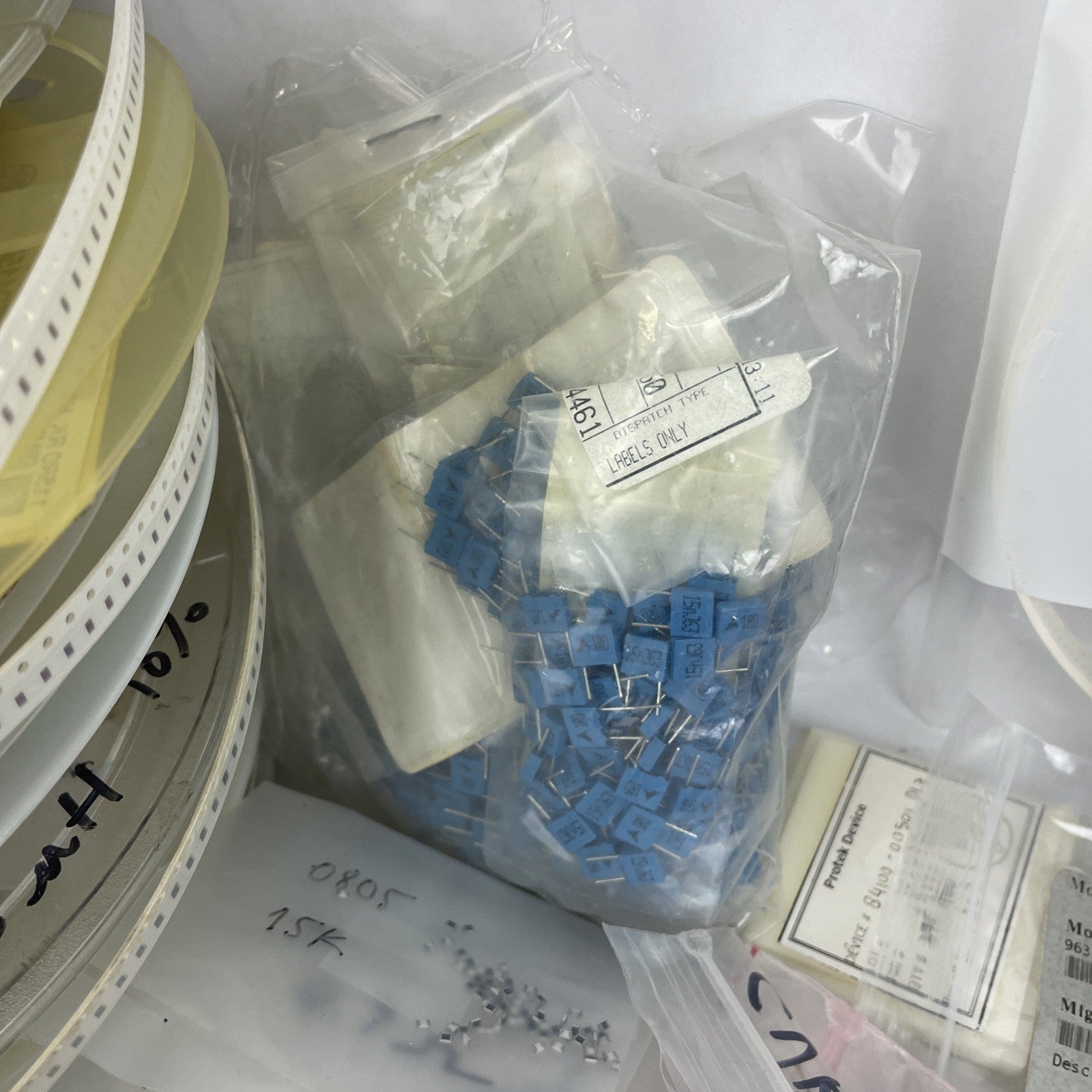 Huge Lot: Digi-Key Coilcraft Inductors Tantalum SMT Caps Xicon Wire Tools Plates