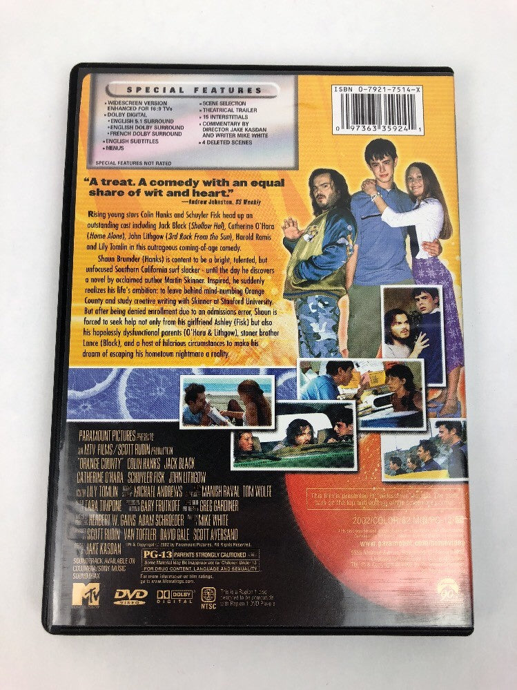 Orange County DVD 2002 Jack Black Hanks Cult Classic Fast Free First Class Ship