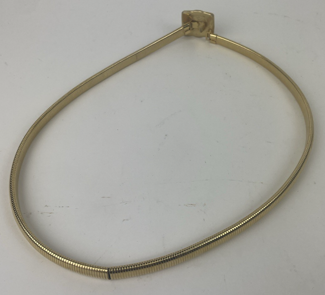 Vintage 1980's Gold Tone Skinny Elastic Stretch Metal Designer Belt Womans