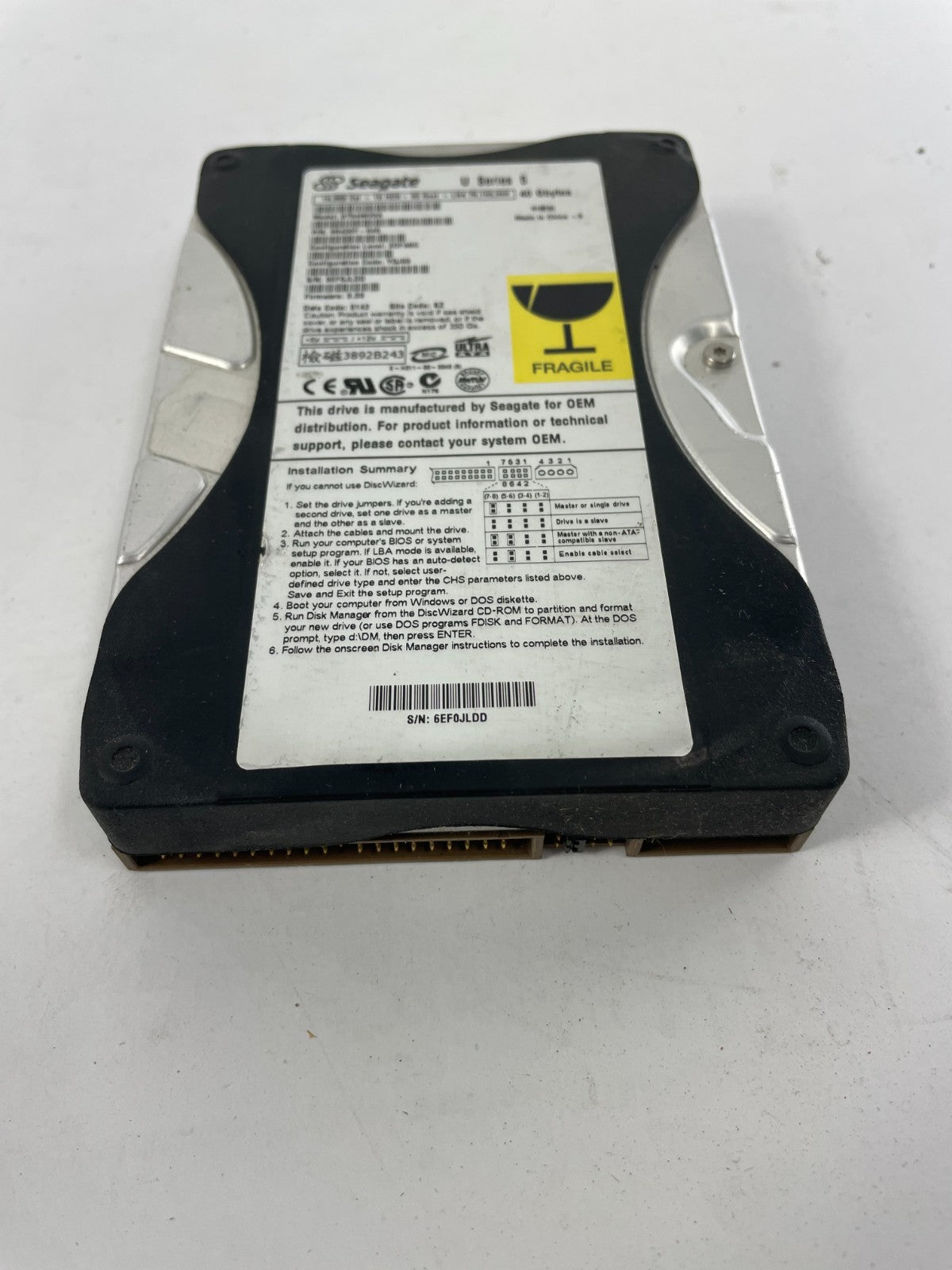 Seagate ST340823A 5,400RPM SATA 40 GB Internal Hard Drive Cache 512 KB
