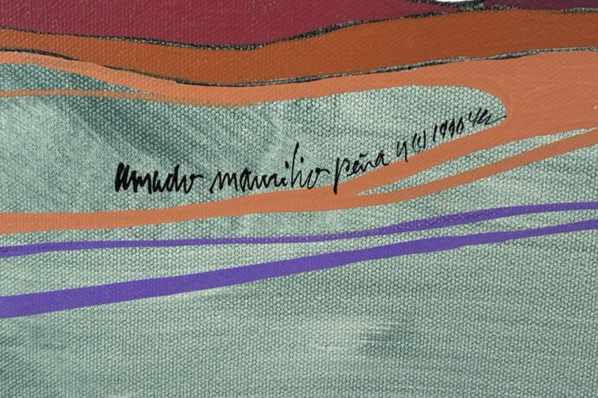 Amado Peña Jr. Original Acrylic on Canvas Mestizo Series Signed 1996 Large 46x31