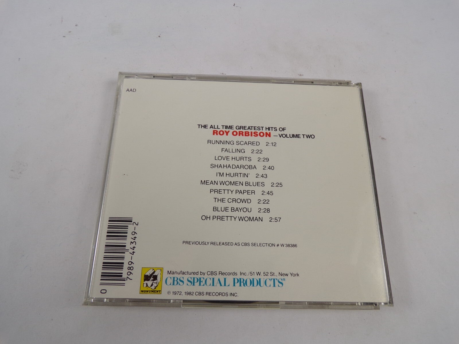 The All Time Greatist Hits Of Roy Orbison Volume Two CD#43